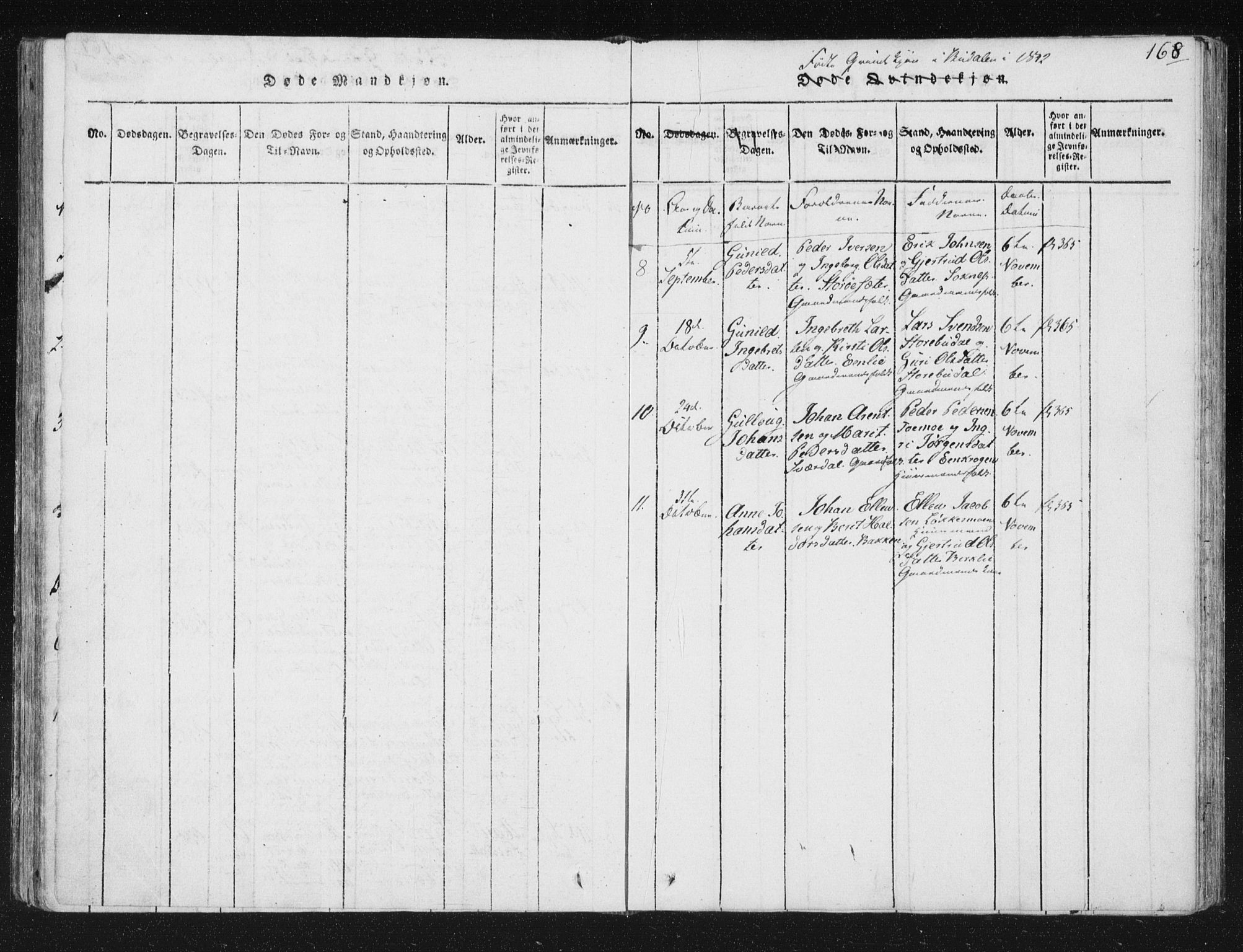 Ministerialprotokoller, klokkerbøker og fødselsregistre - Sør-Trøndelag, AV/SAT-A-1456/687/L0996: Parish register (official) no. 687A04, 1816-1842, p. 168