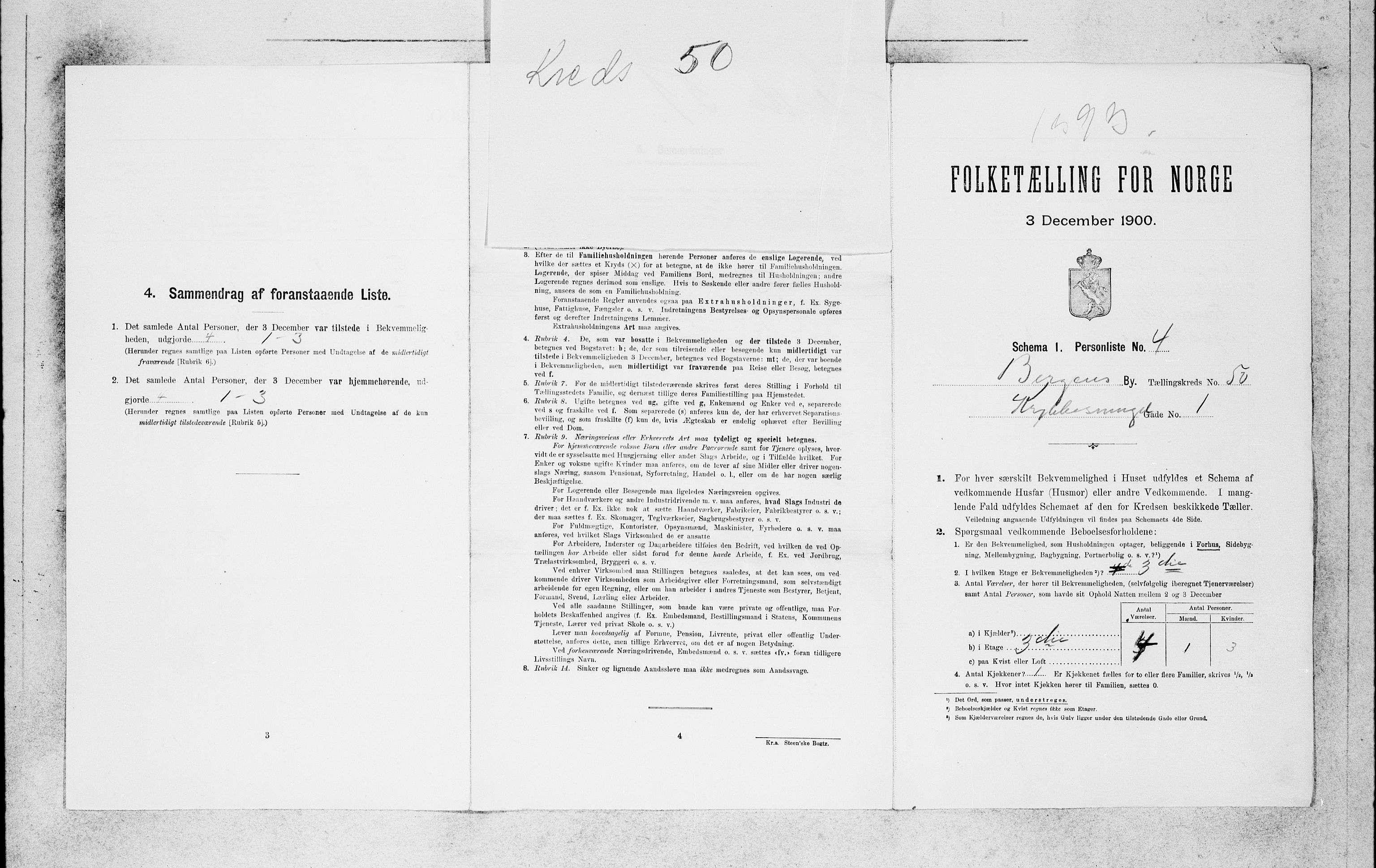 SAB, 1900 census for Bergen, 1900, p. 9700