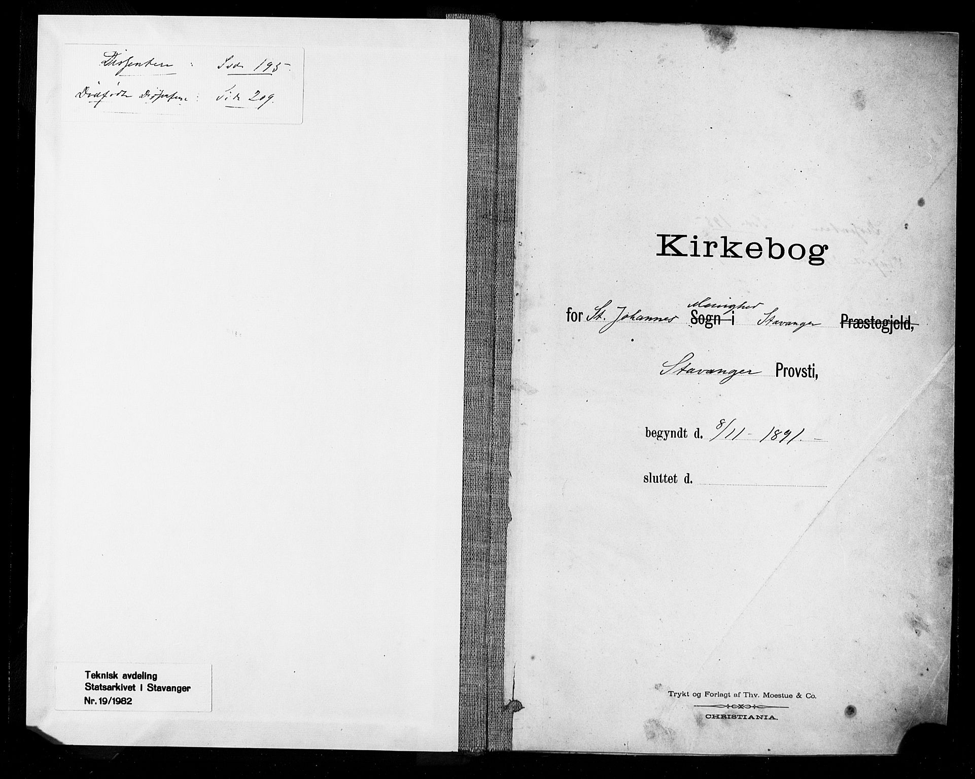 St. Johannes sokneprestkontor, SAST/A-101814/001/30/30BA/L0004: Parish register (official) no. A 4, 1891-1899