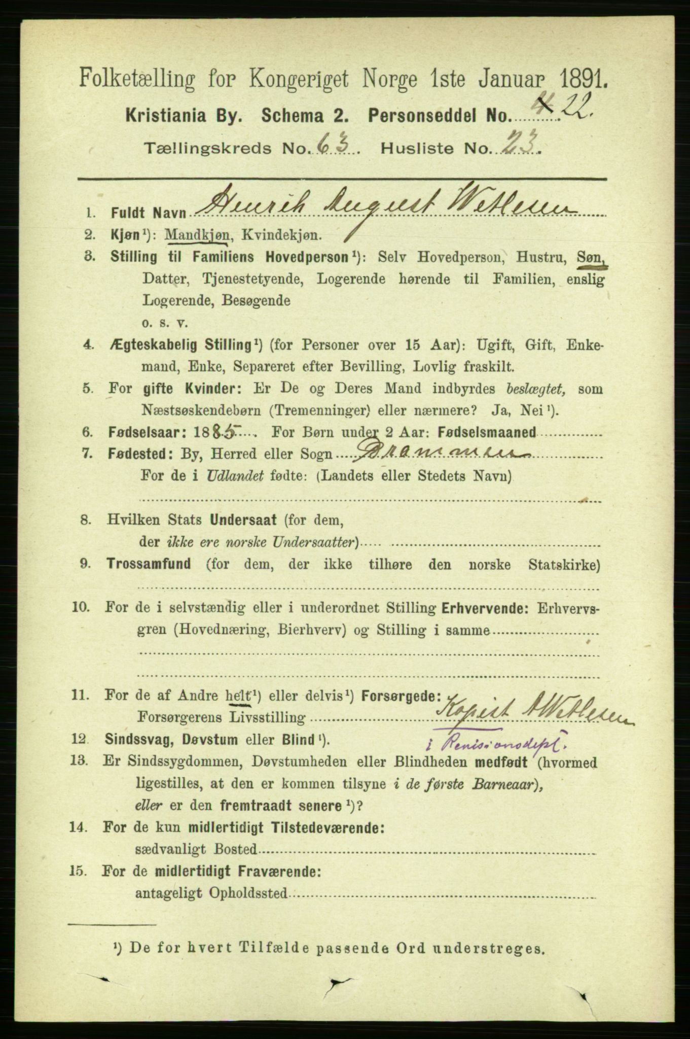 RA, 1891 census for 0301 Kristiania, 1891, p. 34139