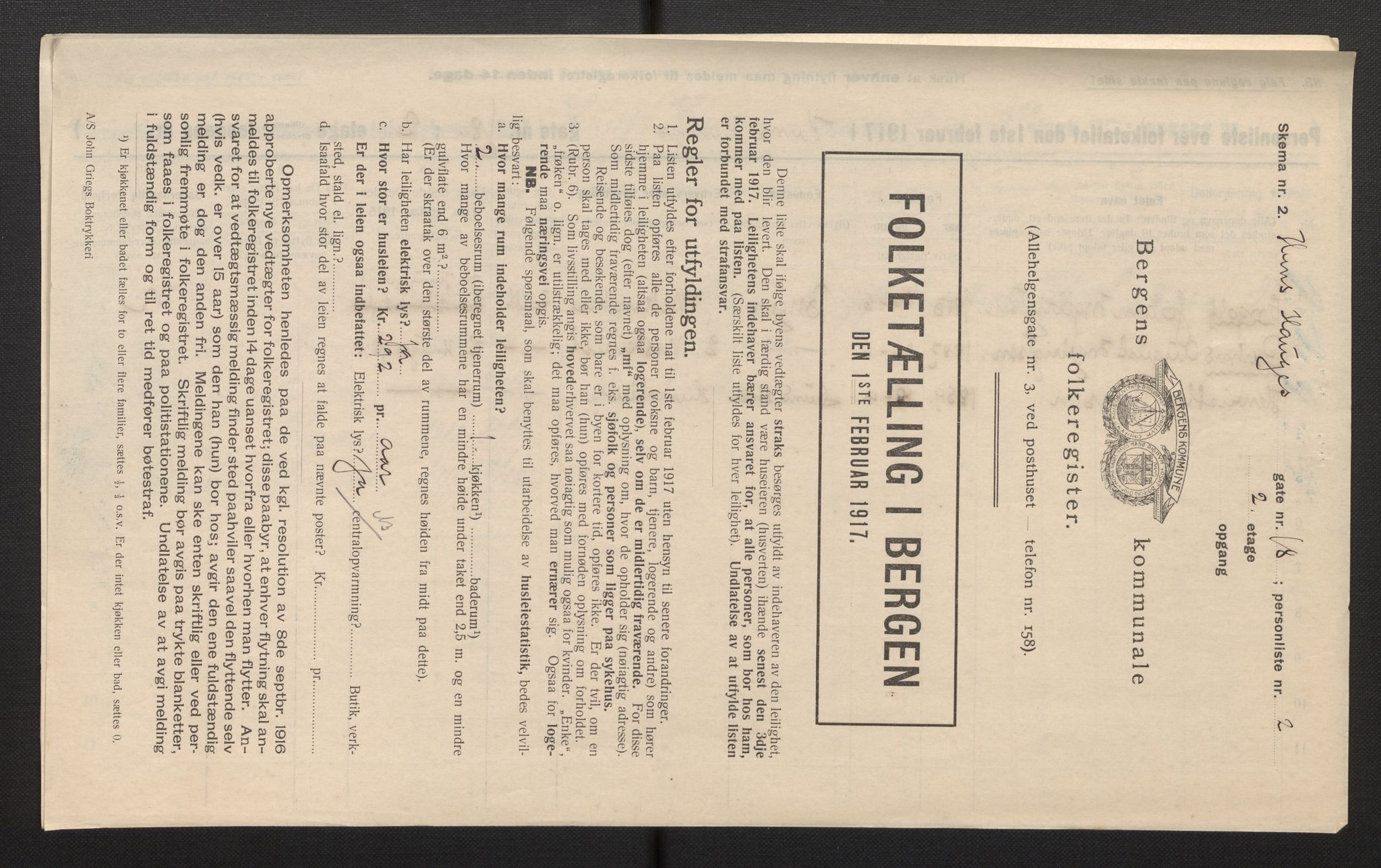 SAB, Municipal Census 1917 for Bergen, 1917, p. 11882