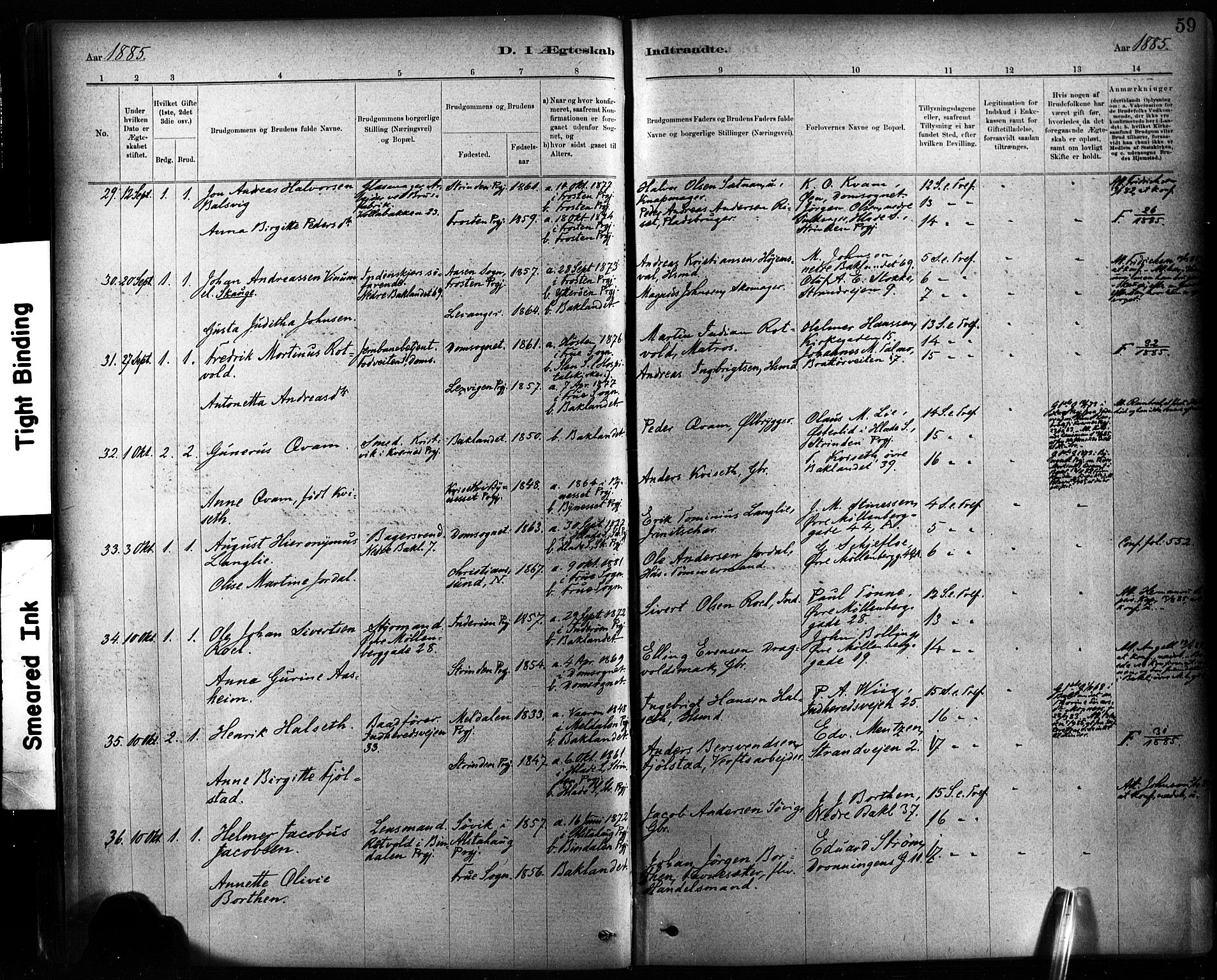 Ministerialprotokoller, klokkerbøker og fødselsregistre - Sør-Trøndelag, AV/SAT-A-1456/604/L0189: Parish register (official) no. 604A10, 1878-1892, p. 59