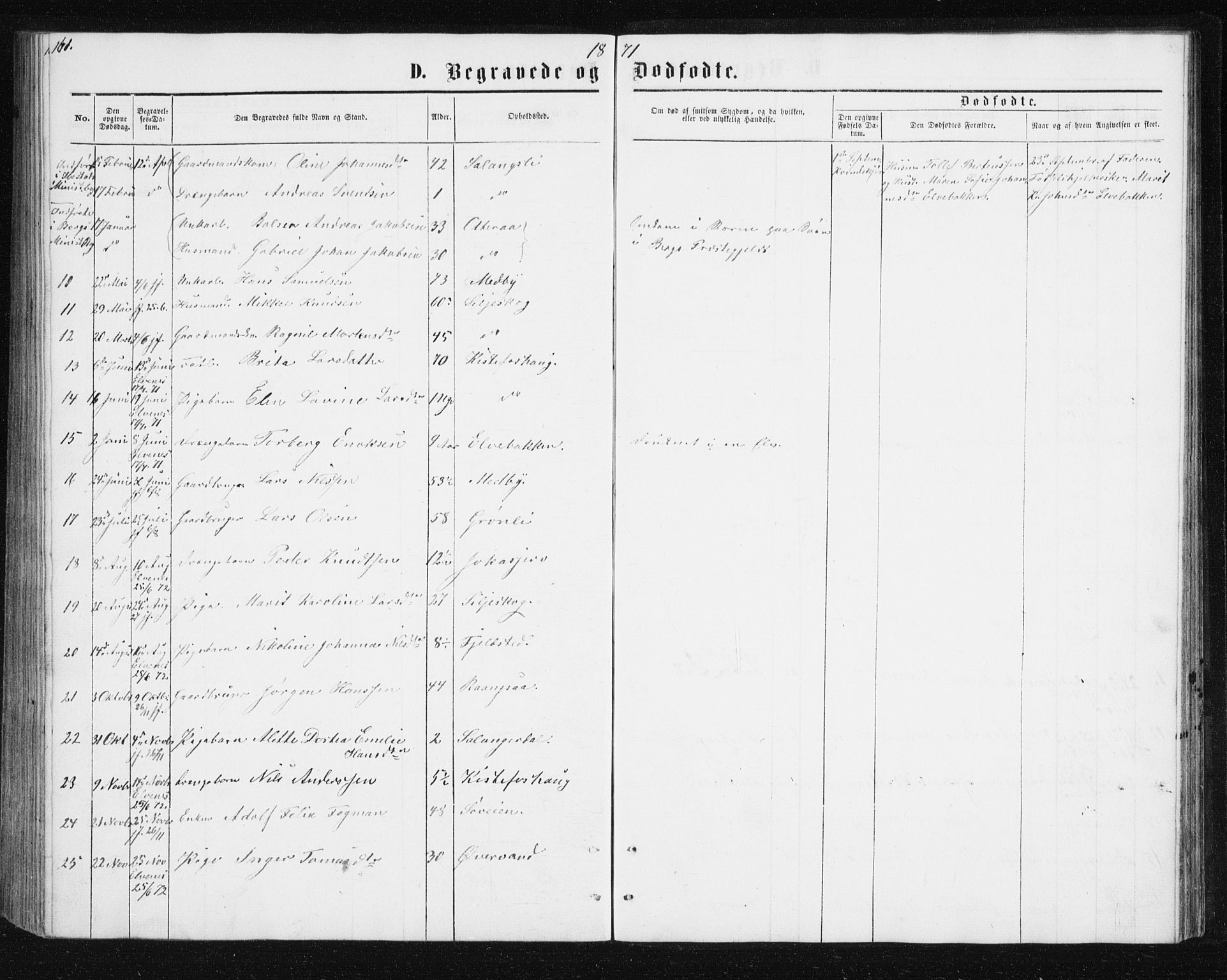 Ibestad sokneprestembete, AV/SATØ-S-0077/H/Ha/Hab/L0013klokker: Parish register (copy) no. 13, 1865-1879, p. 161