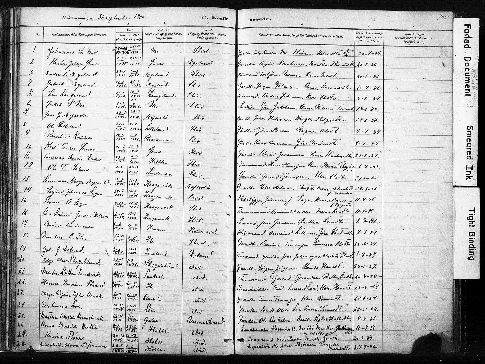 Vikedal sokneprestkontor, SAST/A-101840/01/IV: Parish register (official) no. A 10, 1884-1907, p. 105