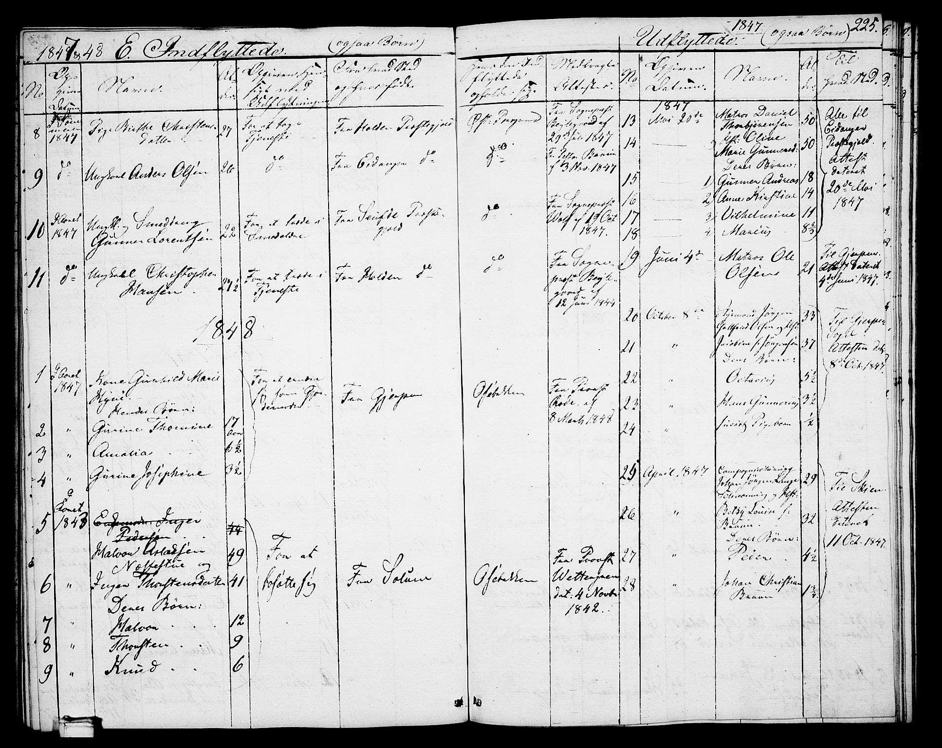 Porsgrunn kirkebøker , SAKO/A-104/G/Gb/L0003: Parish register (copy) no. II 3, 1841-1852, p. 225