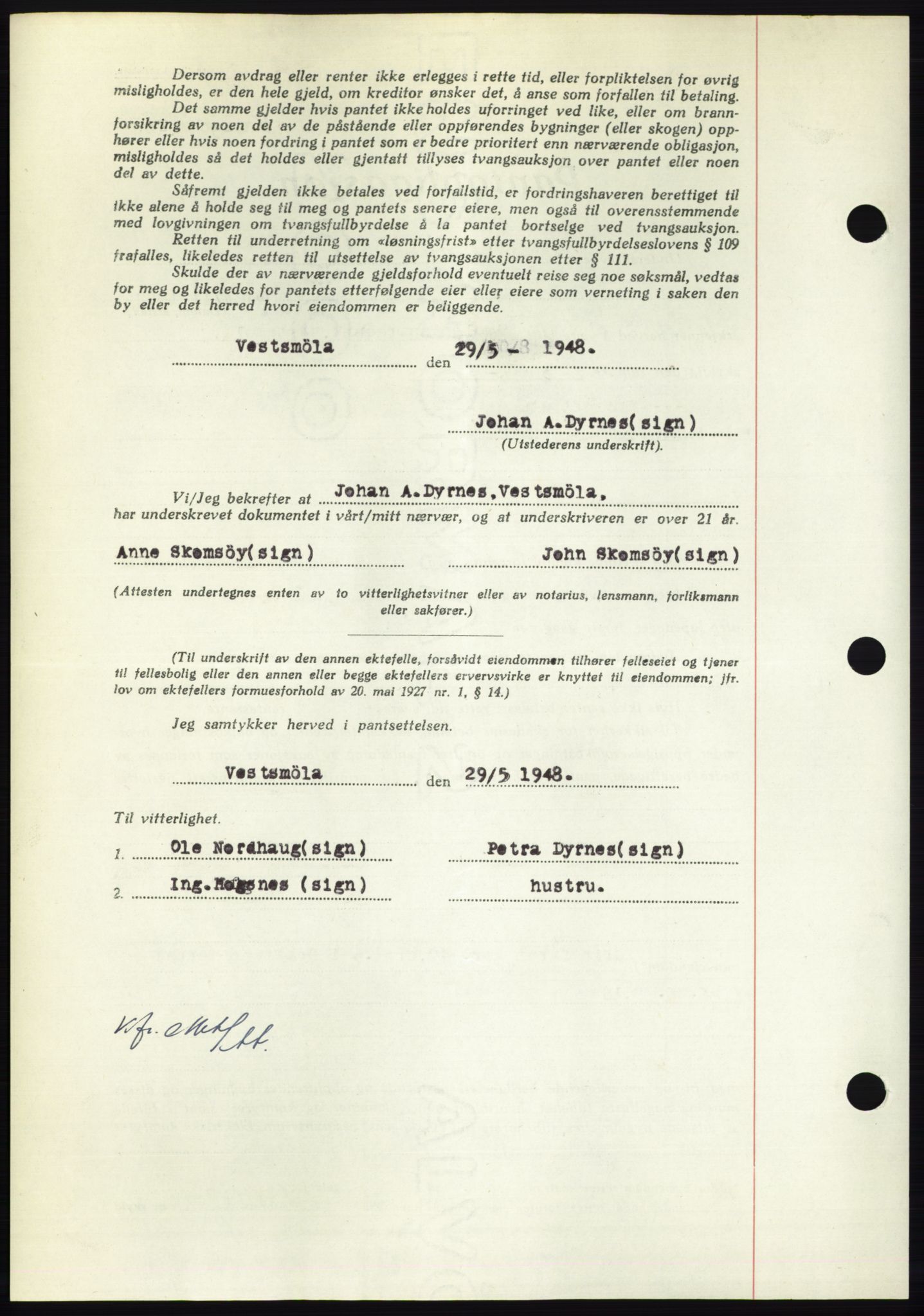 Nordmøre sorenskriveri, AV/SAT-A-4132/1/2/2Ca: Mortgage book no. B99, 1948-1948, Diary no: : 2318/1948