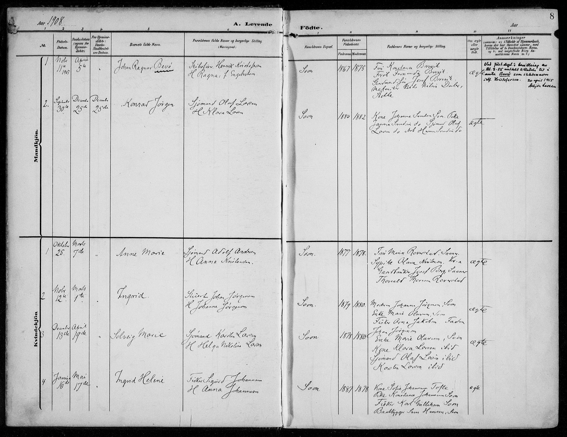 Vestby prestekontor Kirkebøker, SAO/A-10893/F/Fc/L0002: Parish register (official) no. III 2, 1906-1940, p. 8
