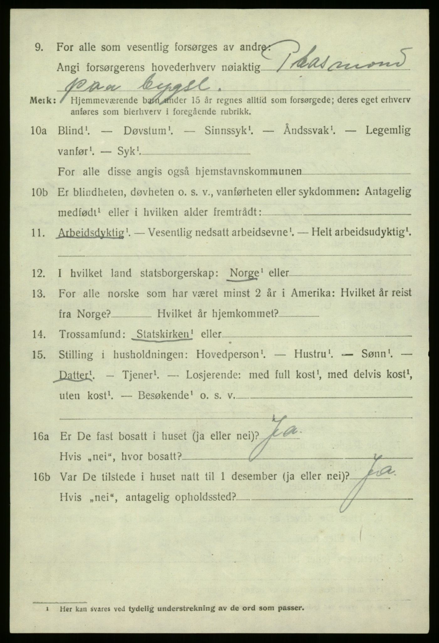 SAB, 1920 census for Fjaler, 1920, p. 4238