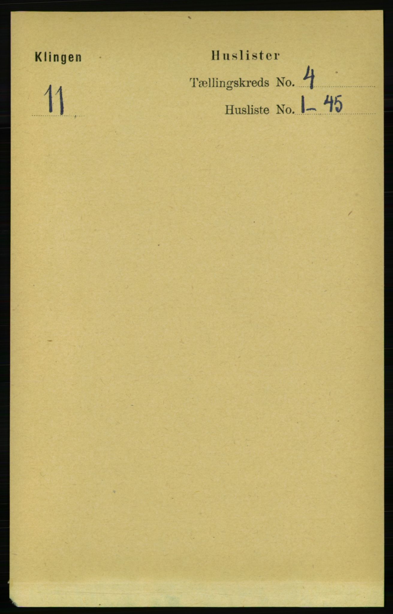 RA, 1891 census for 1746 Klinga, 1891, p. 1102