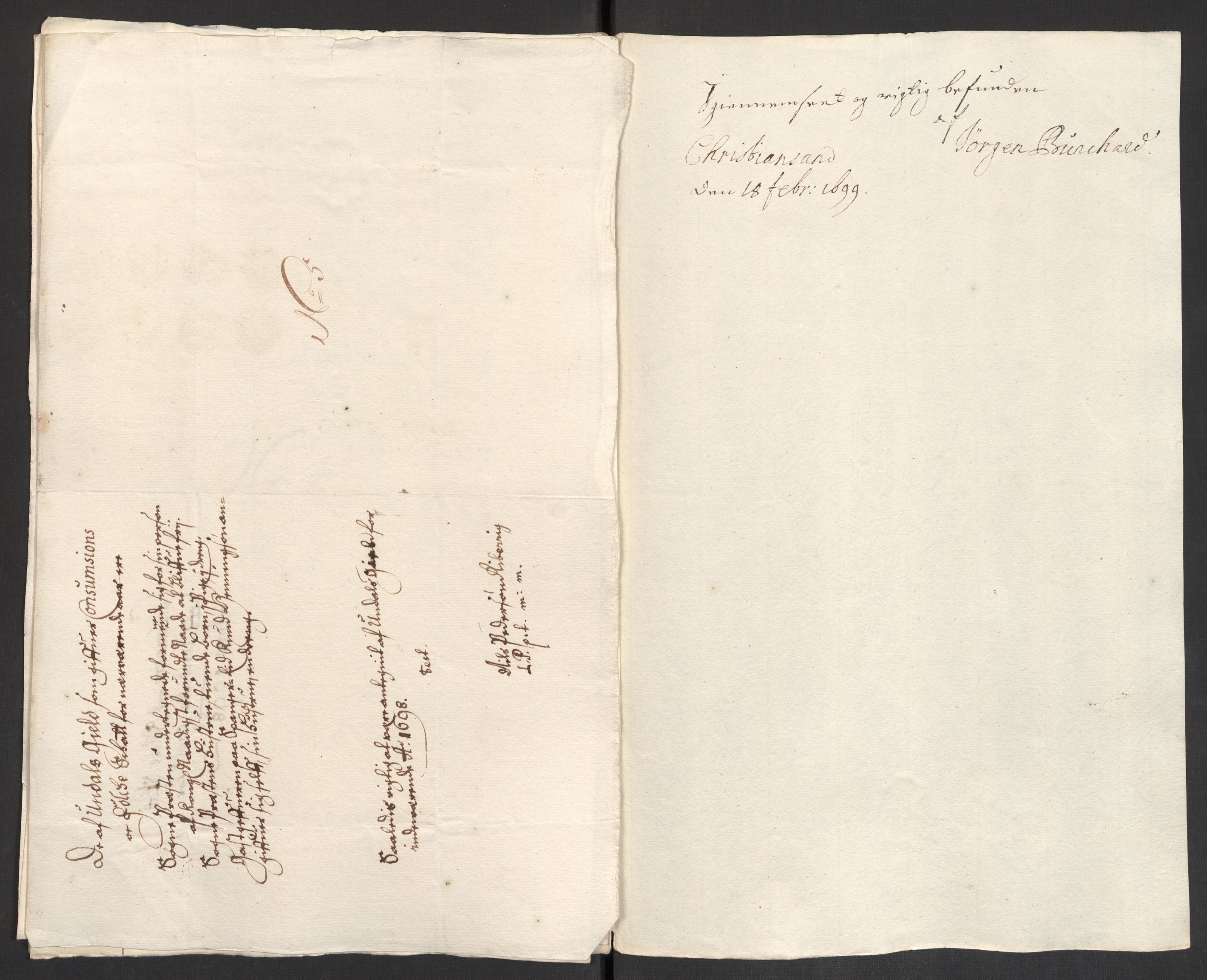Rentekammeret inntil 1814, Reviderte regnskaper, Fogderegnskap, RA/EA-4092/R43/L2547: Fogderegnskap Lista og Mandal, 1698-1699, p. 45