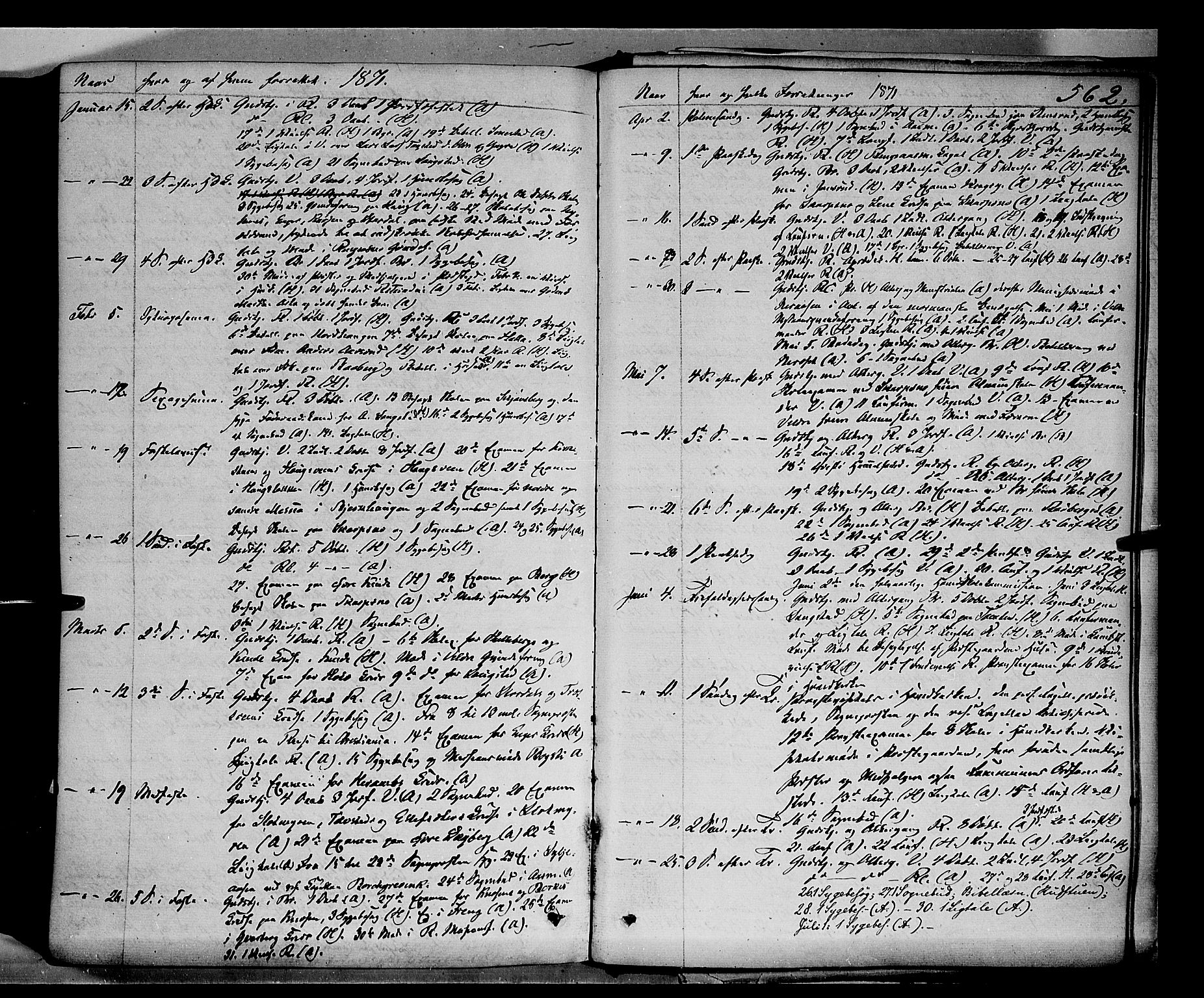 Ringsaker prestekontor, AV/SAH-PREST-014/K/Ka/L0011: Parish register (official) no. 11, 1870-1878, p. 562