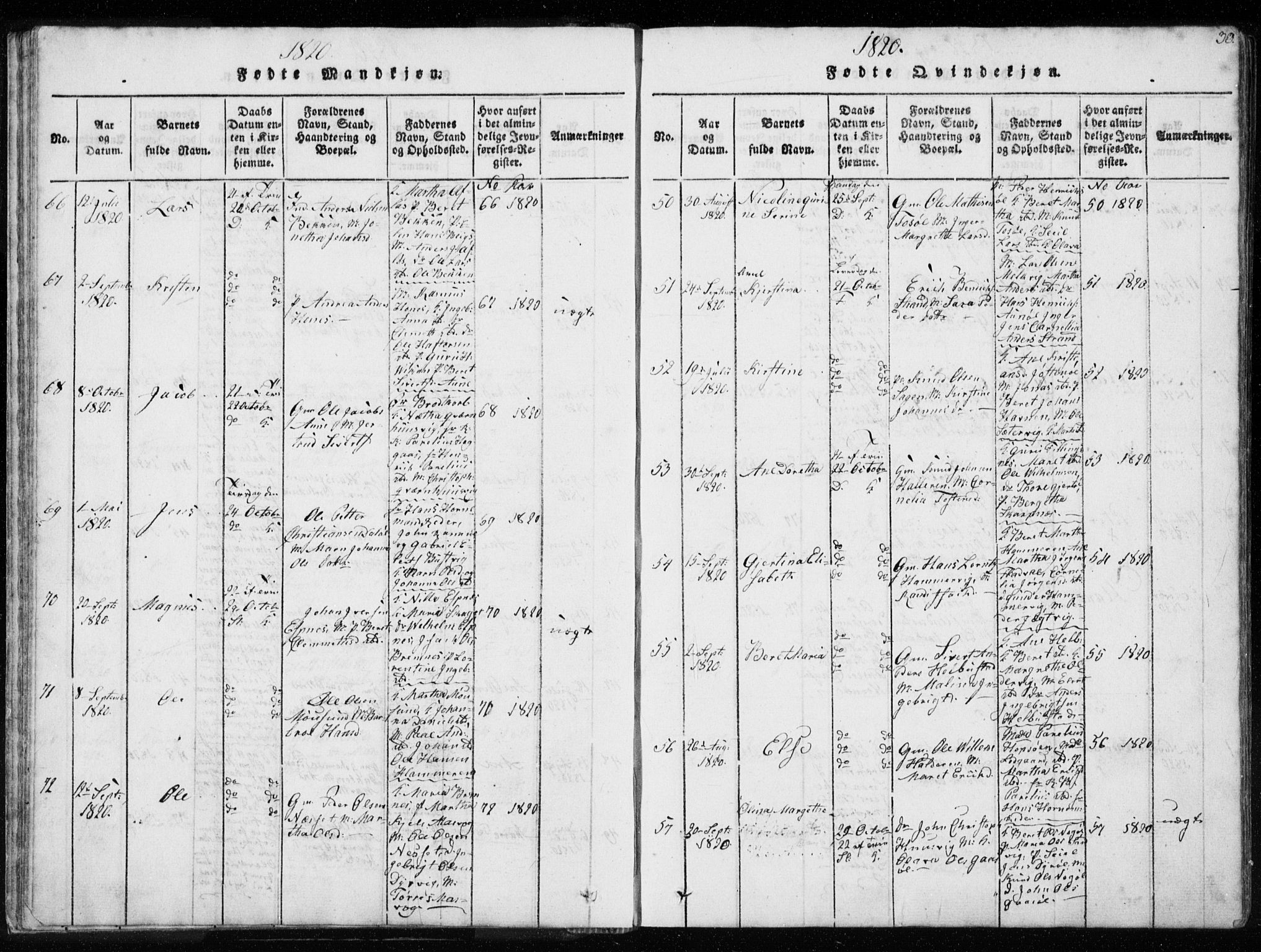 Ministerialprotokoller, klokkerbøker og fødselsregistre - Sør-Trøndelag, SAT/A-1456/634/L0527: Parish register (official) no. 634A03, 1818-1826, p. 30