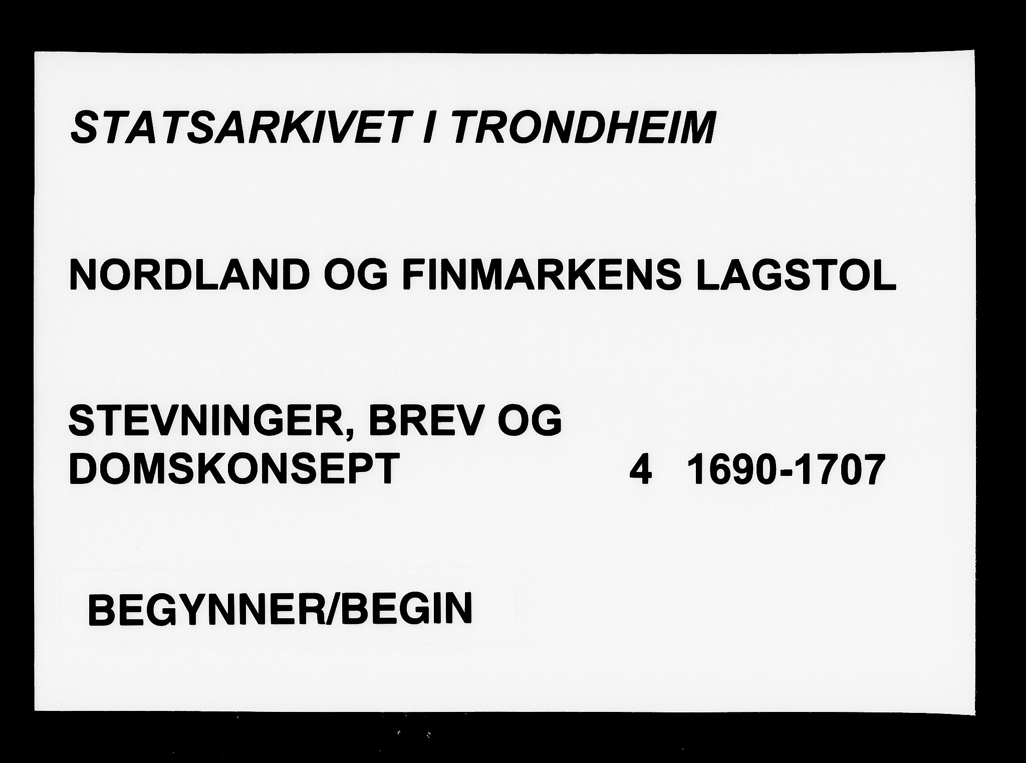Nordland og Finnmarks lagstol, SAT/A-5608/X/L0039: Kongelige forordninger, 1690-1707