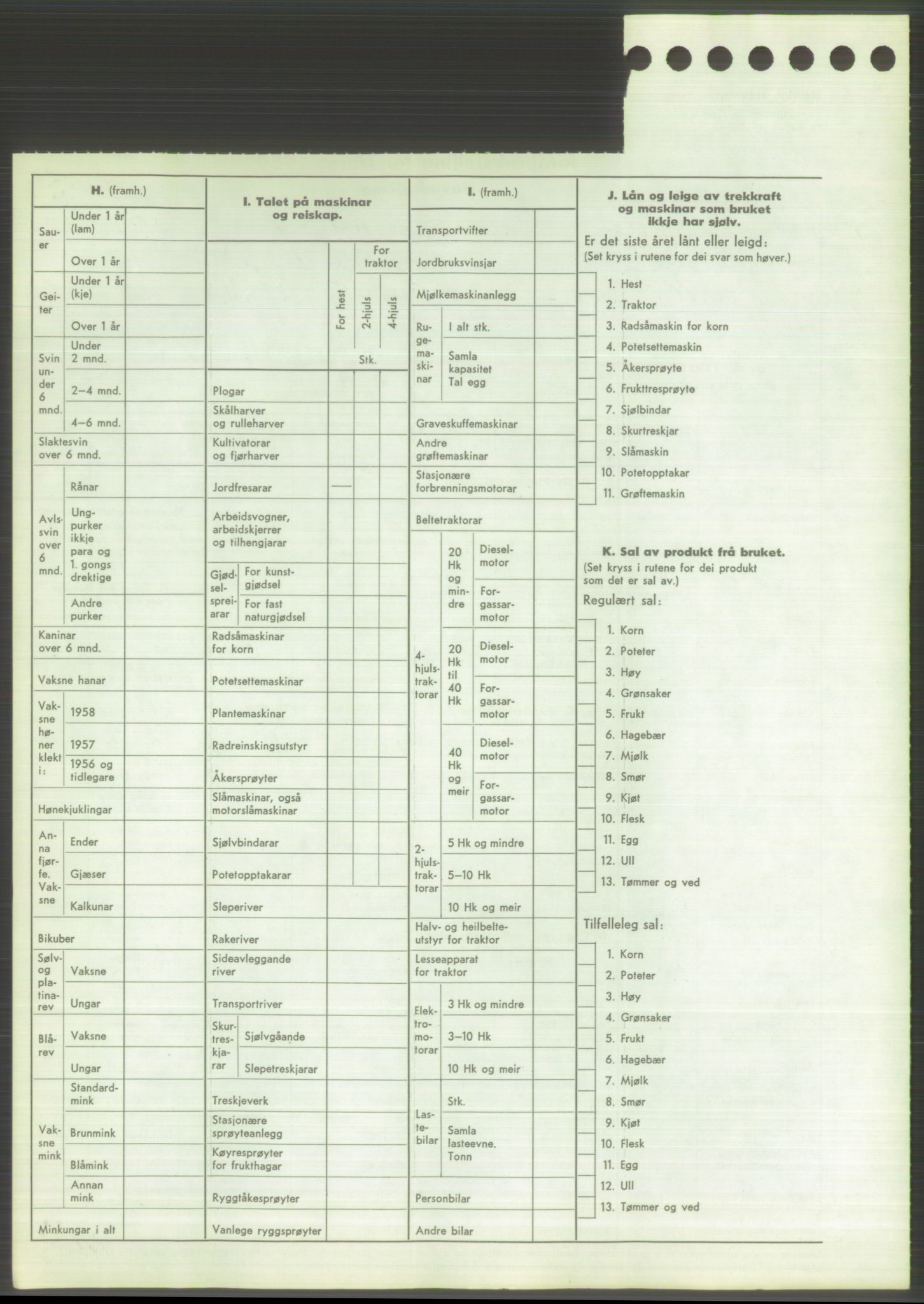 Statistisk sentralbyrå, Næringsøkonomiske emner, Jordbruk, skogbruk, jakt, fiske og fangst, AV/RA-S-2234/G/Gd/L0373: Rogaland: 1130 Strand (kl. 1-2), 1131 Årdal og 1132 Fister, 1959, p. 152