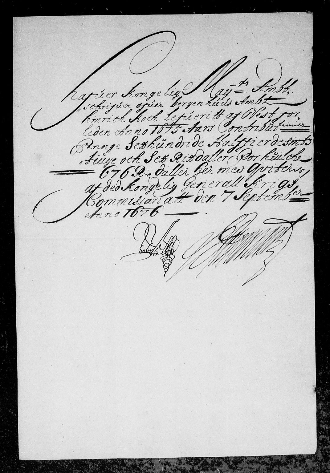 Rentekammeret inntil 1814, Reviderte regnskaper, Stiftamtstueregnskaper, Bergen stiftamt, AV/RA-EA-6043/R/Rc/L0041: Bergen stiftamt, 1672-1677