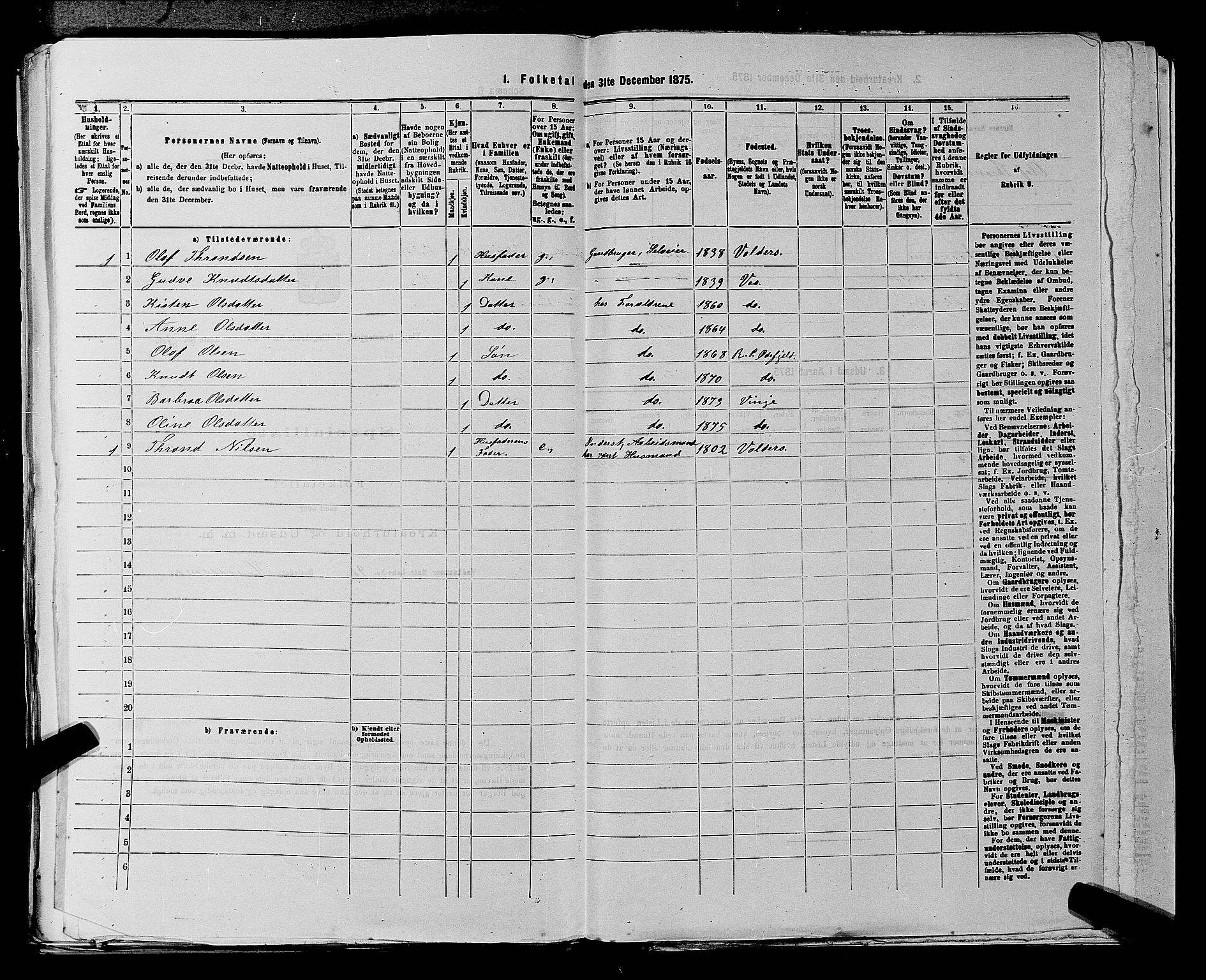SAKO, 1875 census for 0834P Vinje, 1875, p. 489