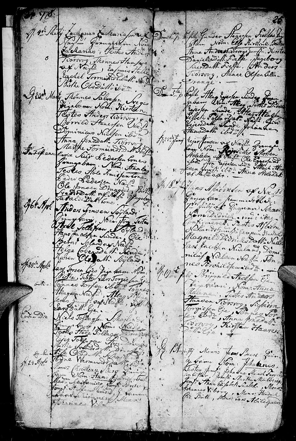 Flekkefjord sokneprestkontor, SAK/1111-0012/F/Fa/Fac/L0001: Parish register (official) no. A 1, 1773-1806, p. 24-25