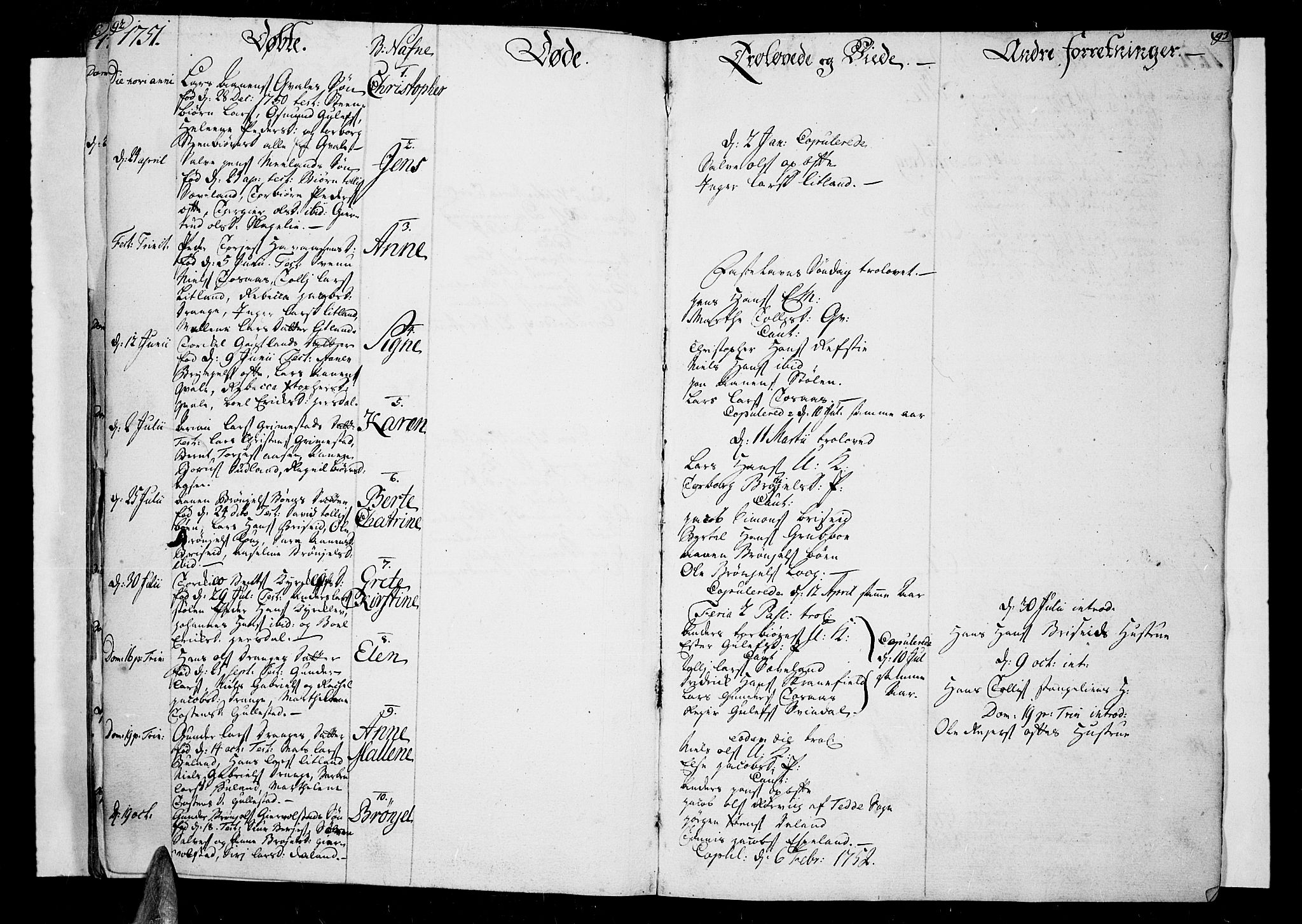 Lista sokneprestkontor, AV/SAK-1111-0027/F/Fa/L0002: Parish register (official) no. A 2 /2, 1726-1753, p. 92-93