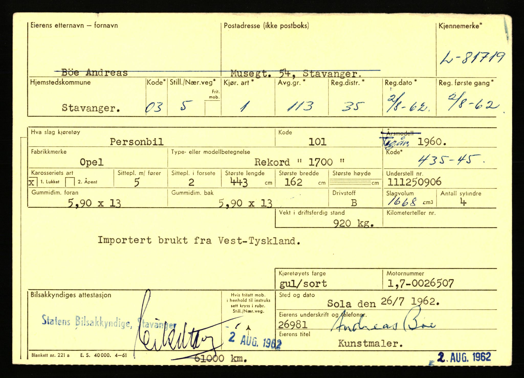 Stavanger trafikkstasjon, AV/SAST-A-101942/0/F/L0071: L-80500 - L-82199, 1930-1971, p. 2063