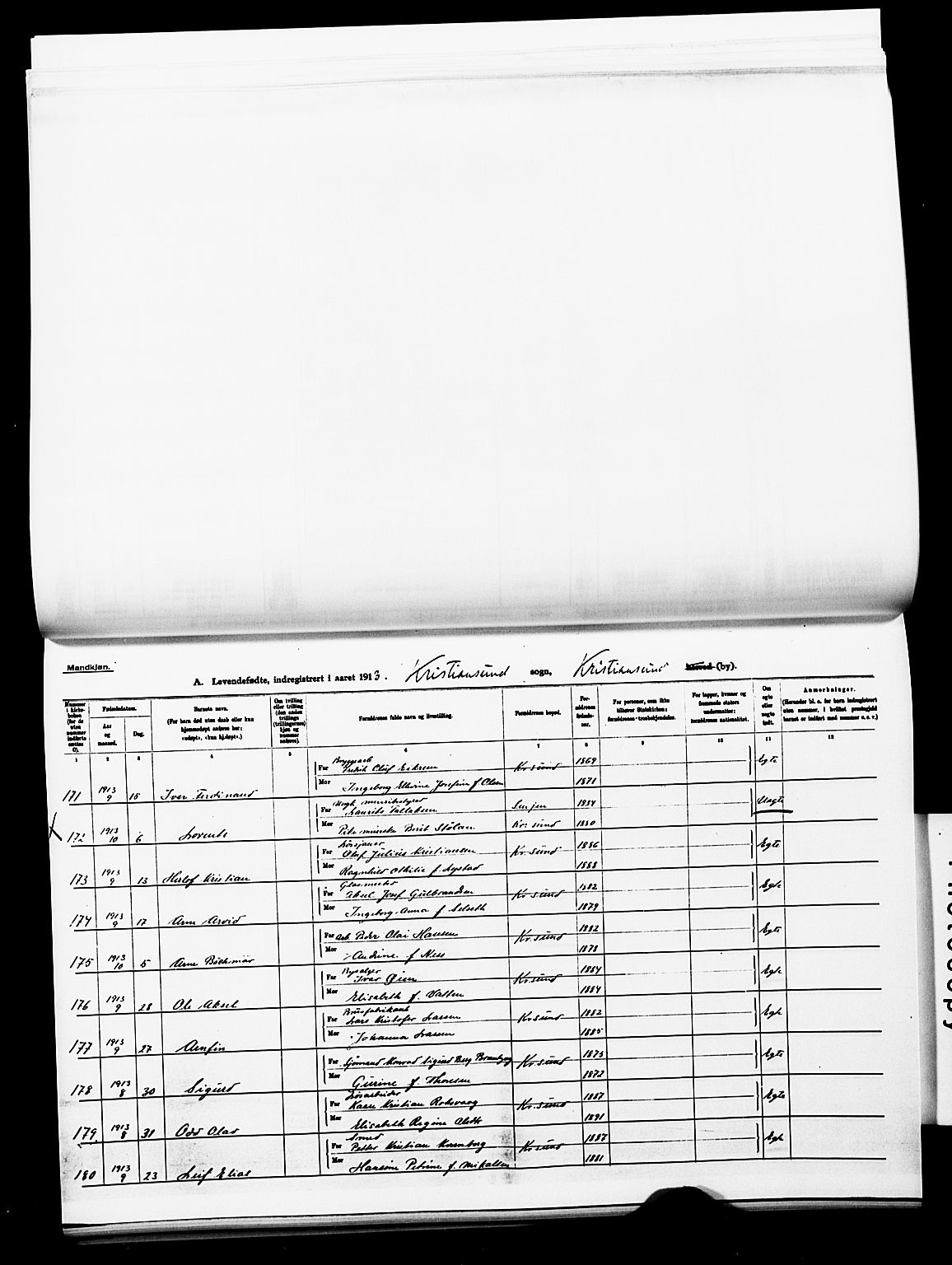 Ministerialprotokoller, klokkerbøker og fødselsregistre - Møre og Romsdal, AV/SAT-A-1454/572/L0861: Parish register (official) no. 572D05, 1913-1920