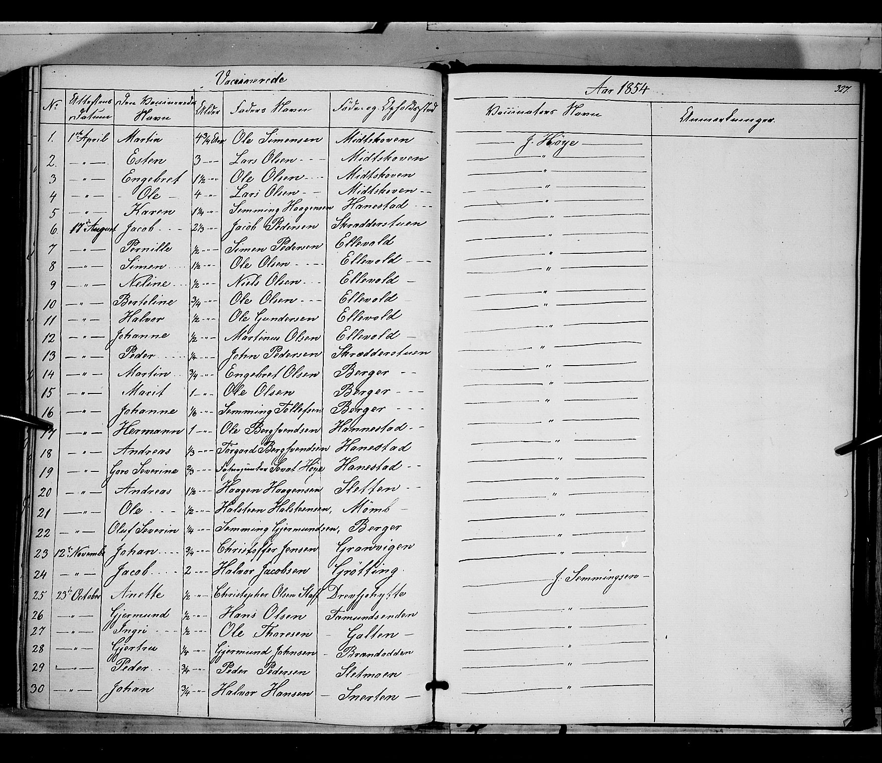 Rendalen prestekontor, SAH/PREST-054/H/Ha/Haa/L0005: Parish register (official) no. 5, 1853-1866, p. 327