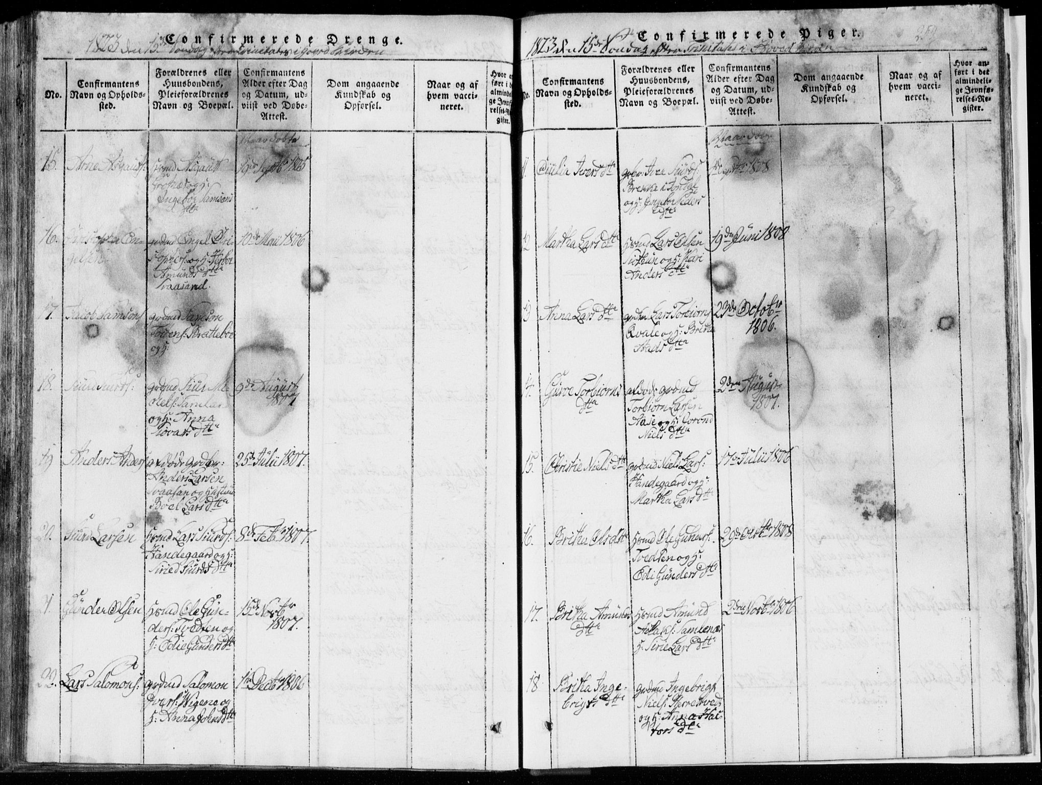 Strandebarm sokneprestembete, AV/SAB-A-78401/H/Hab: Parish register (copy) no. A  1, 1816-1826, p. 254