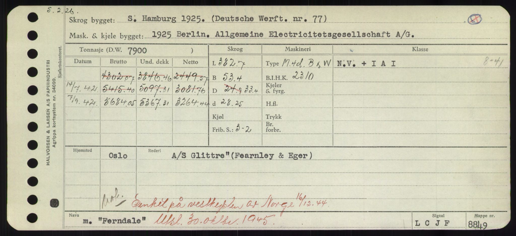 Sjøfartsdirektoratet med forløpere, Skipsmålingen, RA/S-1627/H/Hd/L0010: Fartøy, F-Fjø, p. 349