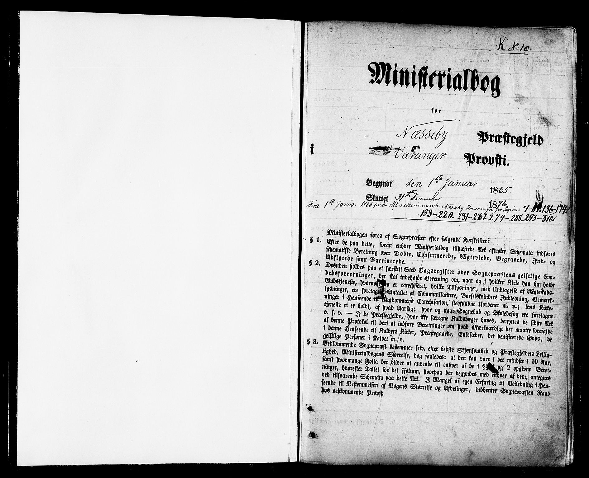 Nesseby sokneprestkontor, SATØ/S-1330/H/Ha/L0003kirke: Parish register (official) no. 3 /2, 1866-1876