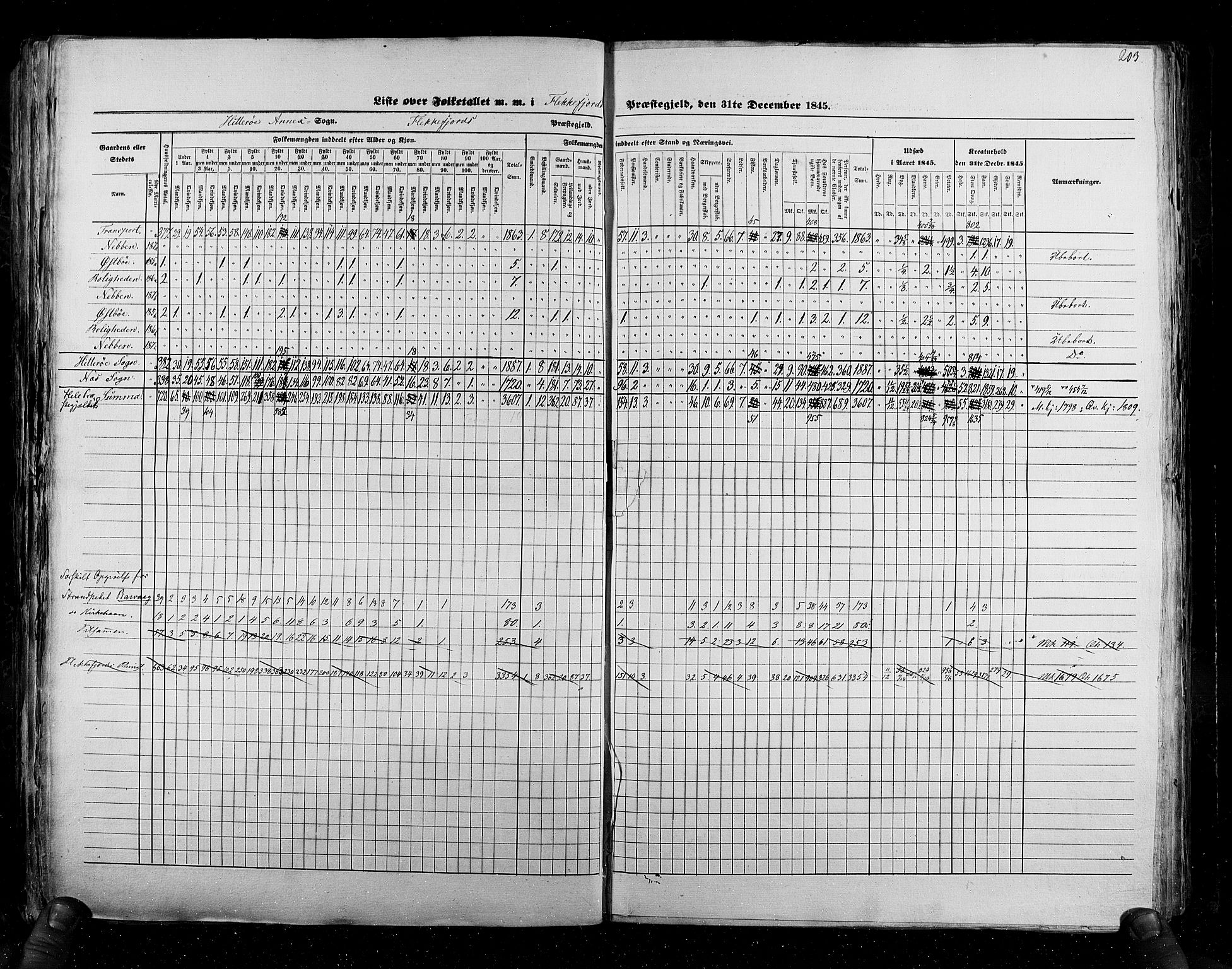 RA, Census 1845, vol. 6: Lister og Mandal amt og Stavanger amt, 1845, p. 203