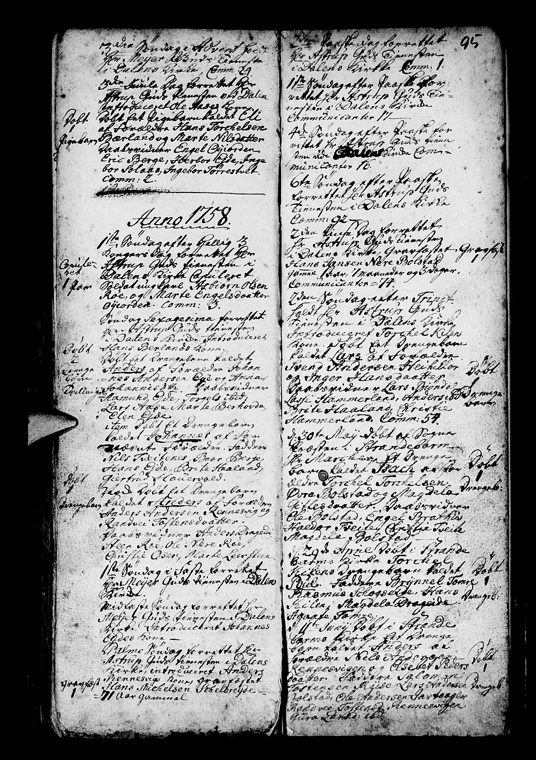 Os sokneprestembete, SAB/A-99929: Parish register (official) no. A 3, 1669-1760, p. 95