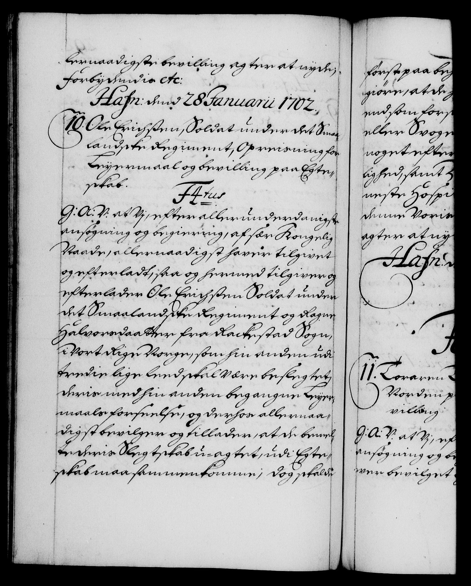 Danske Kanselli 1572-1799, RA/EA-3023/F/Fc/Fca/Fcaa/L0018: Norske registre, 1699-1703, p. 292b