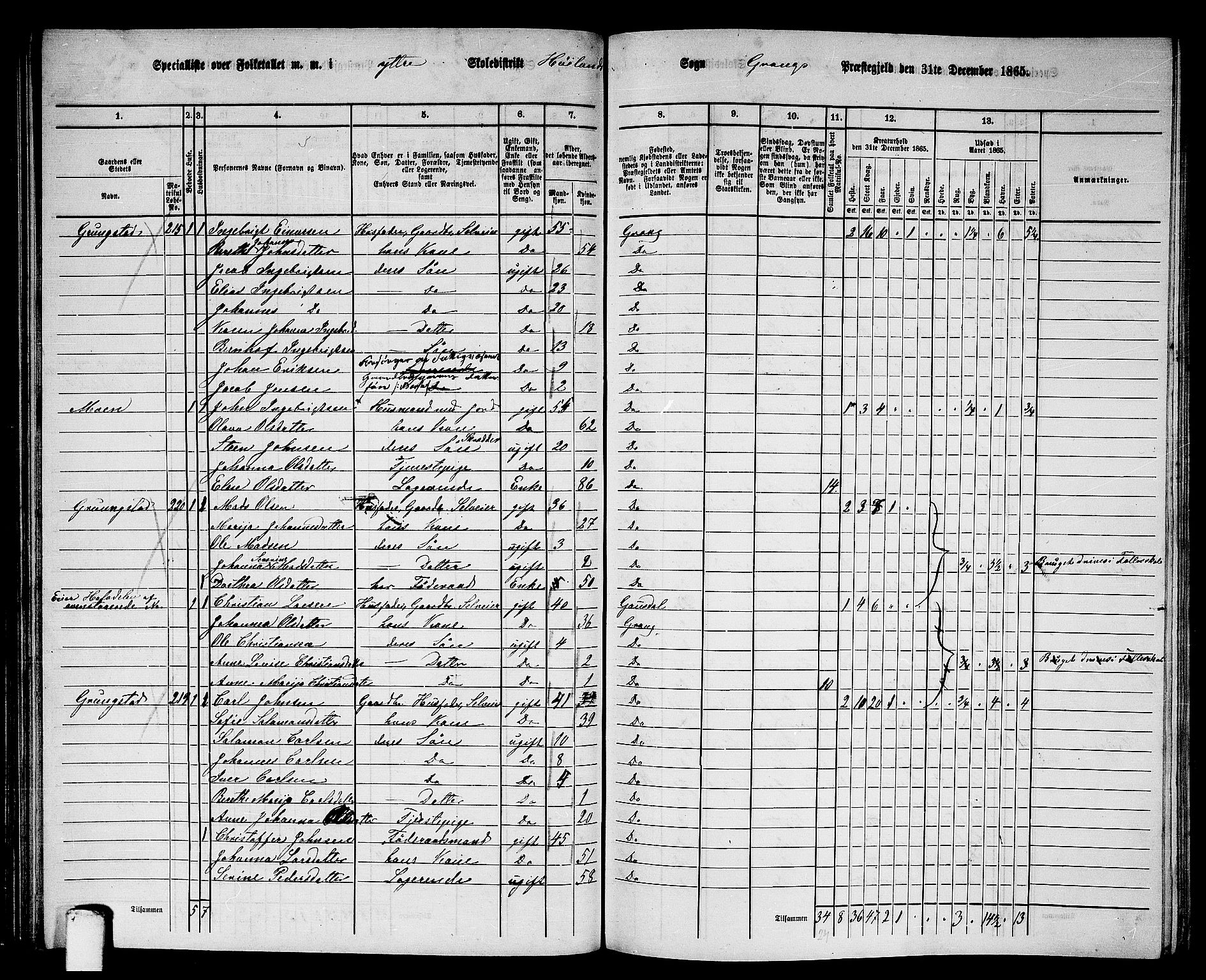 RA, 1865 census for Grong, 1865, p. 64