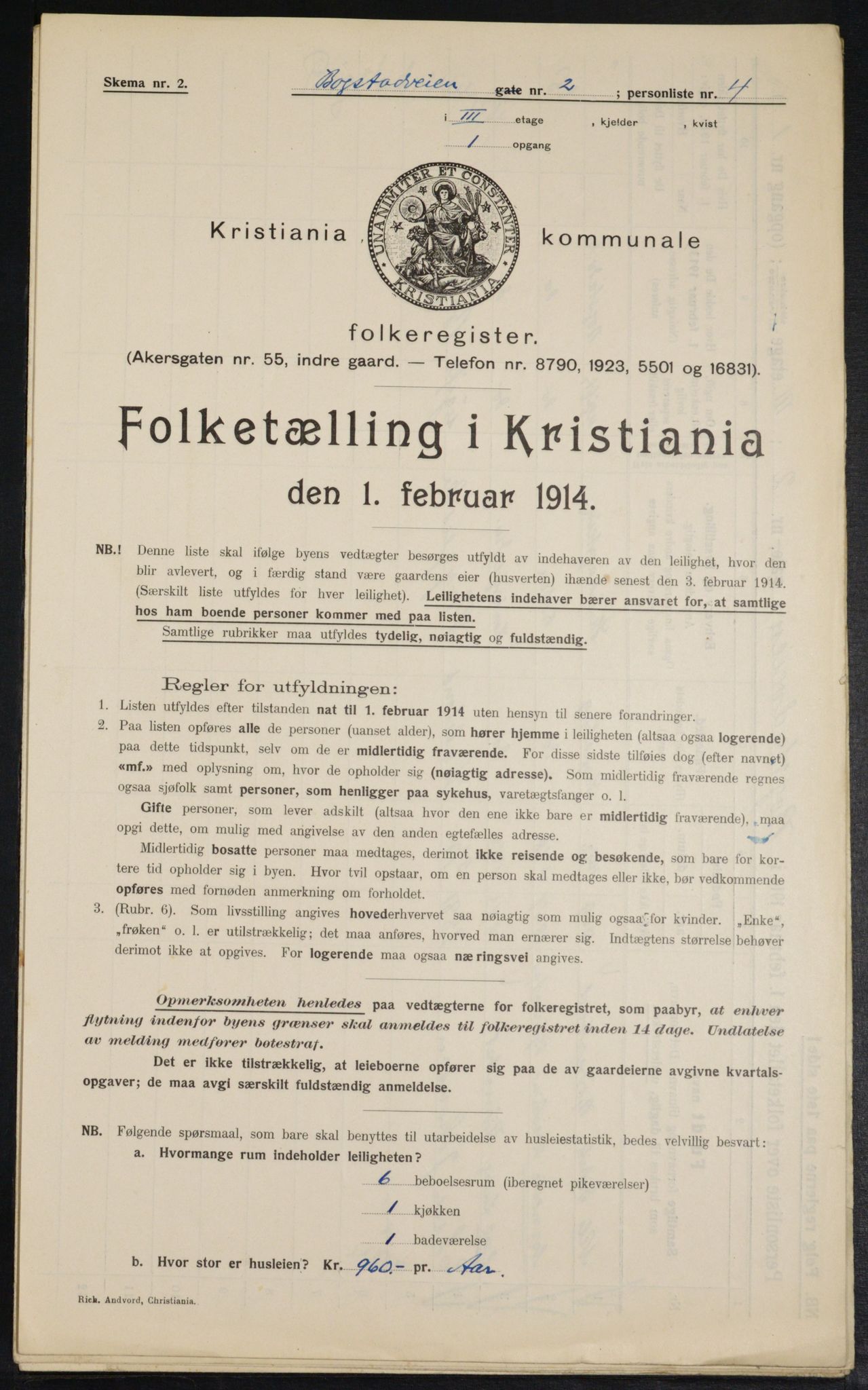 OBA, Municipal Census 1914 for Kristiania, 1914, p. 6801