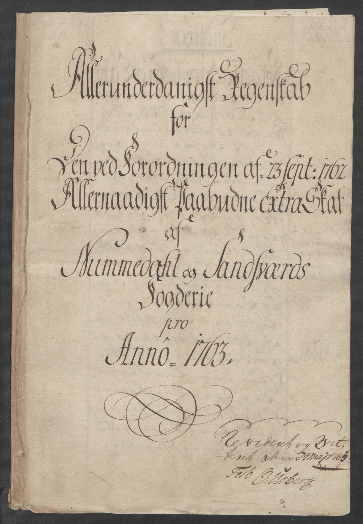 Rentekammeret inntil 1814, Reviderte regnskaper, Fogderegnskap, RA/EA-4092/R24/L1672: Ekstraskatten Numedal og Sandsvær, 1762-1767, p. 125