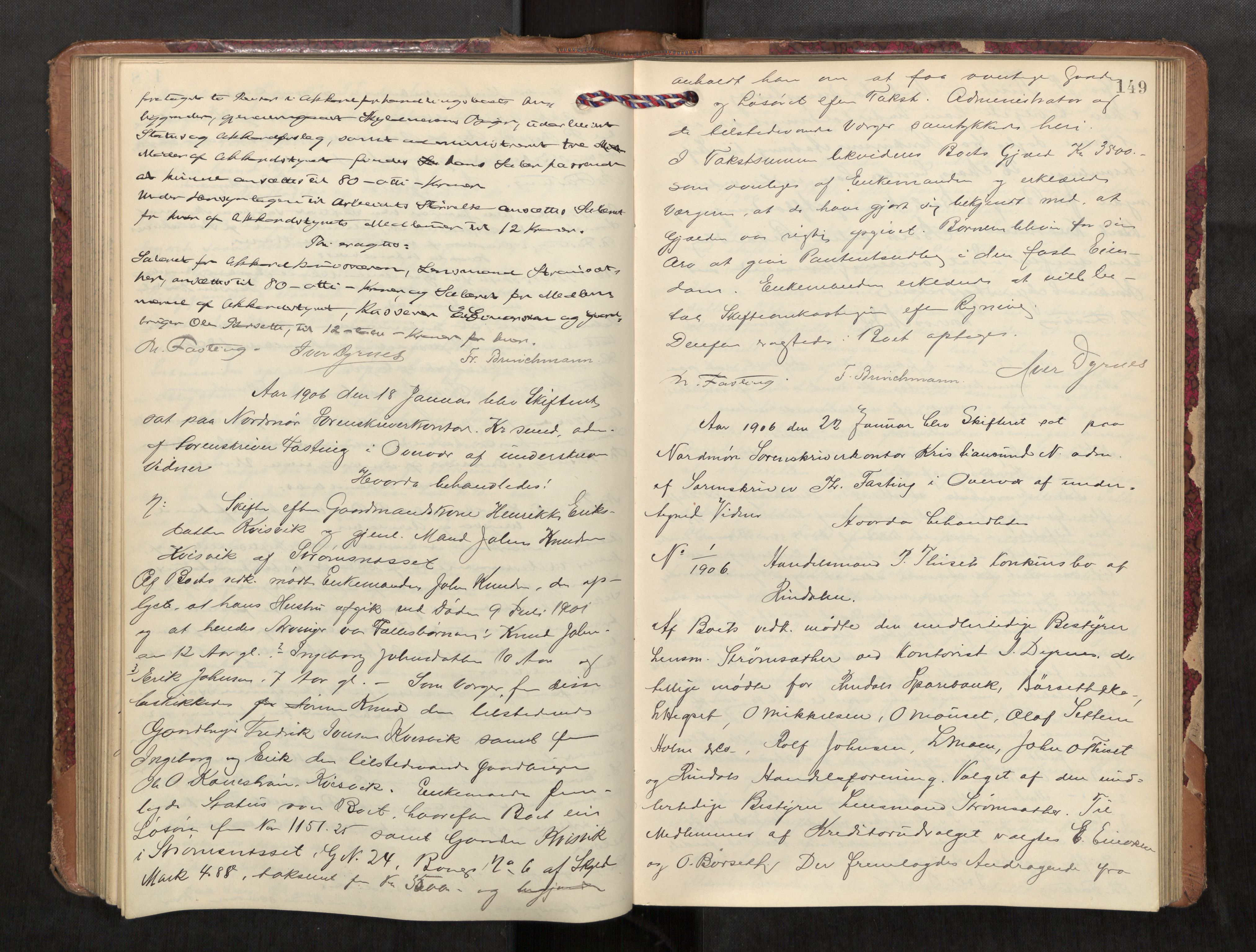 Nordmøre sorenskriveri, AV/SAT-A-4132/1/3/3B/L0008: Forhandlingsprotokoll nr. 08, 1904-1907, p. 149