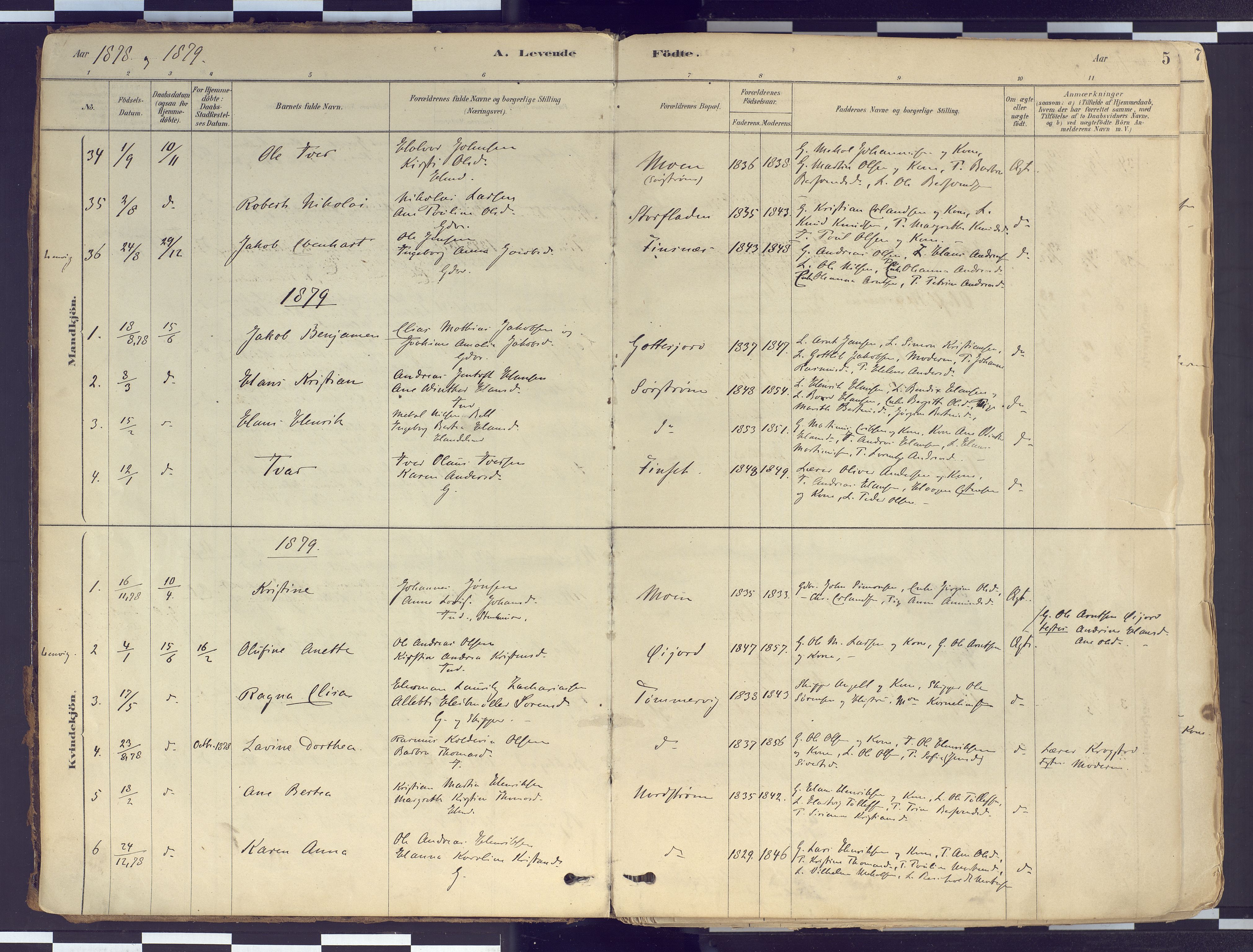 Tranøy sokneprestkontor, SATØ/S-1313/I/Ia/Iaa/L0010kirke: Parish register (official) no. 10, 1878-1904, p. 5