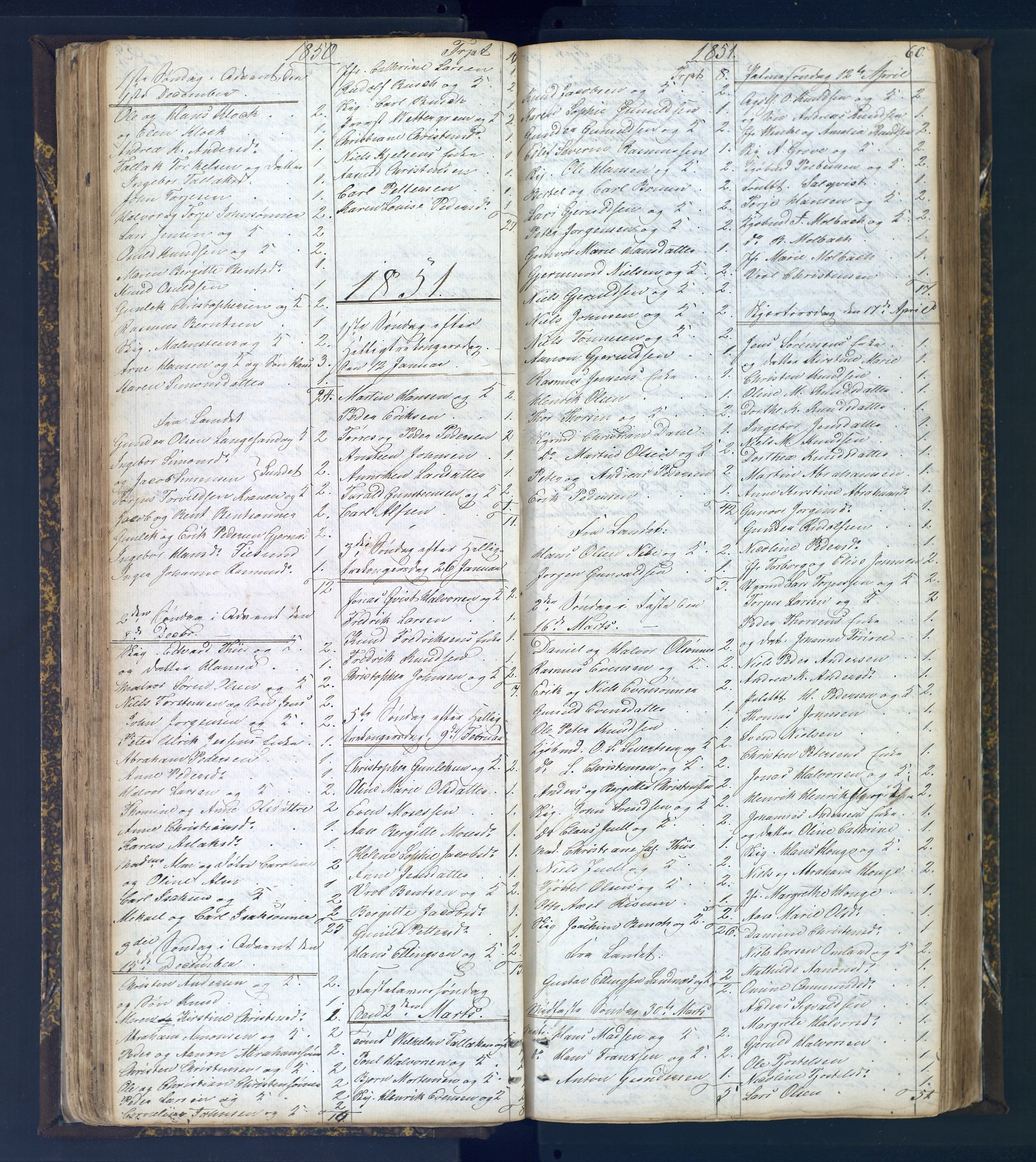 Risør sokneprestkontor, SAK/1111-0035/F/Fc/L0003: Communicants register no. C 3, 1836-1872, p. 60