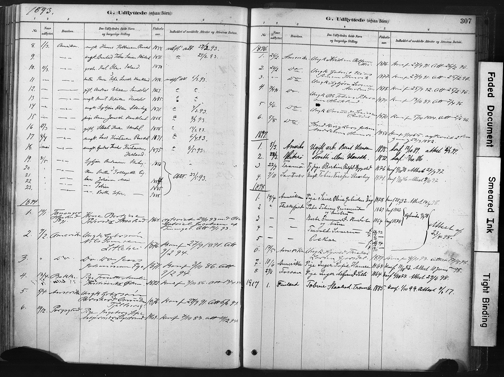 Lund sokneprestkontor, SAST/A-101809/S06/L0011: Parish register (official) no. A 10, 1877-1904, p. 307