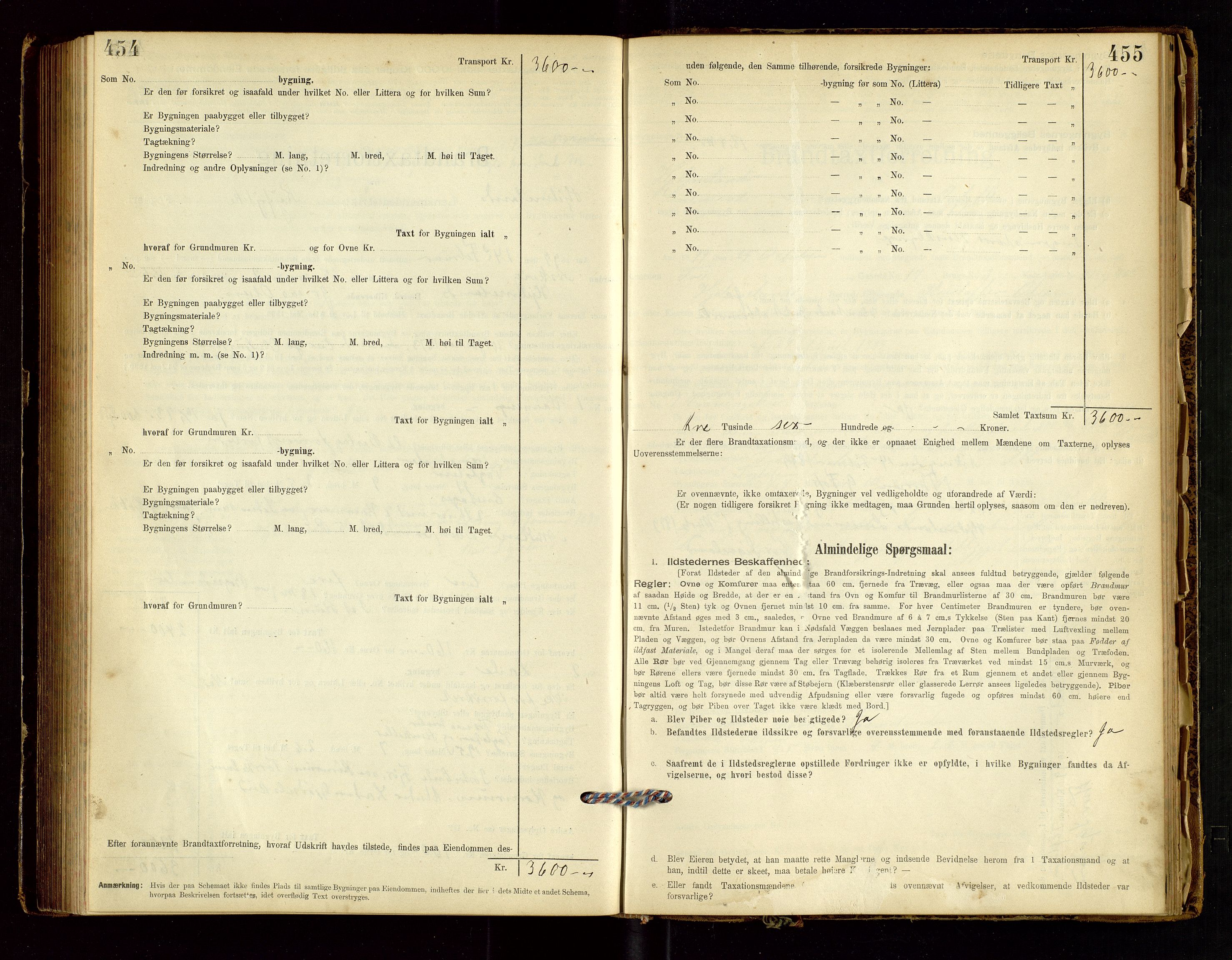 Hjelmeland lensmannskontor, AV/SAST-A-100439/Gob/L0001: "Brandtaxationsprotokol", 1895-1932, p. 454-455