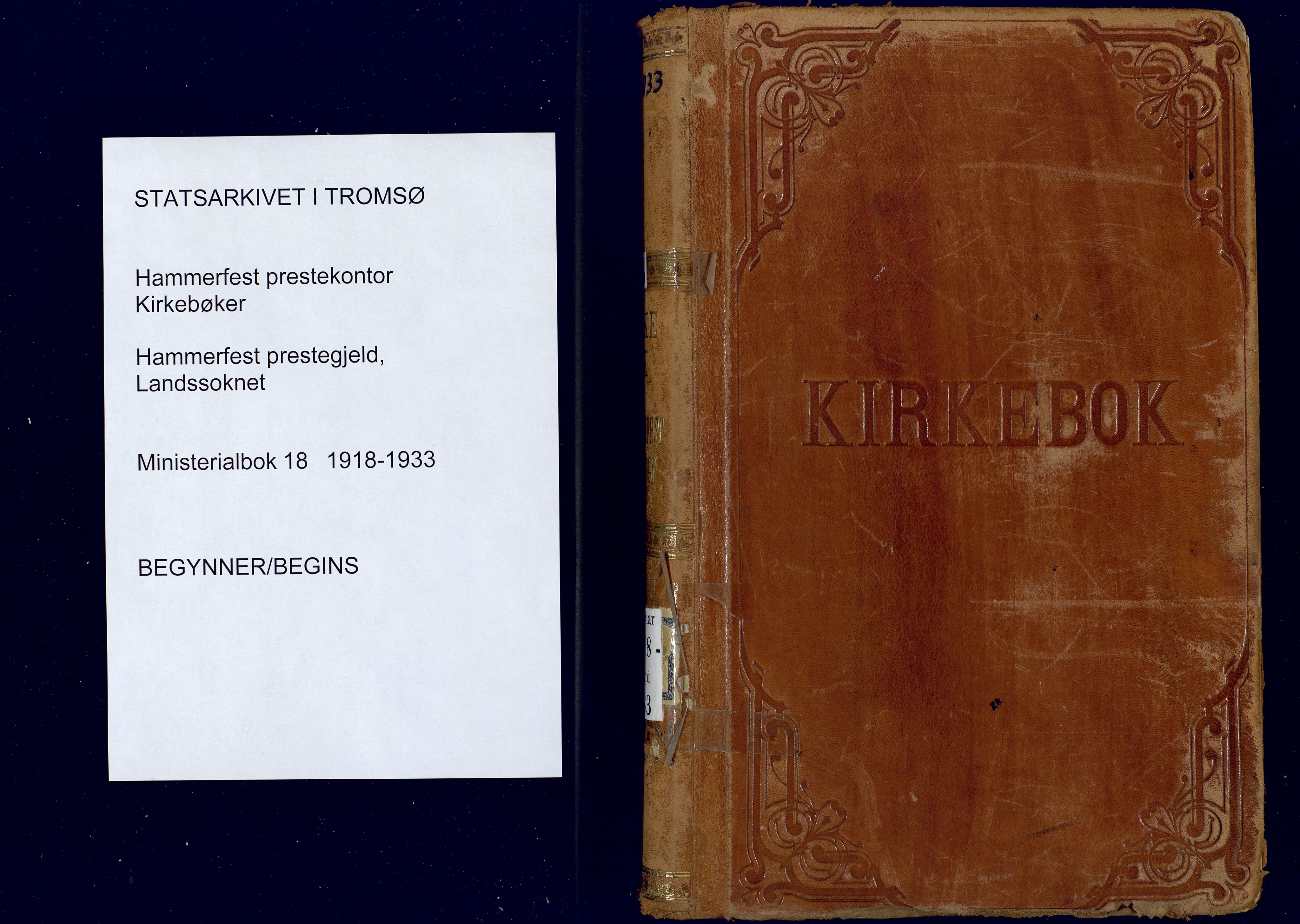 Hammerfest sokneprestkontor, SATØ/S-1347: Parish register (official) no. 18, 1918-1933