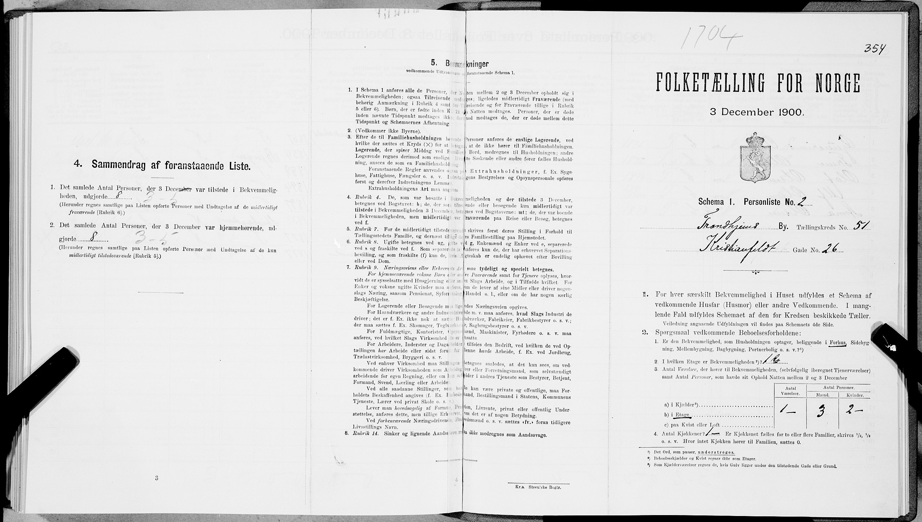 SAT, 1900 census for Trondheim, 1900, p. 8679