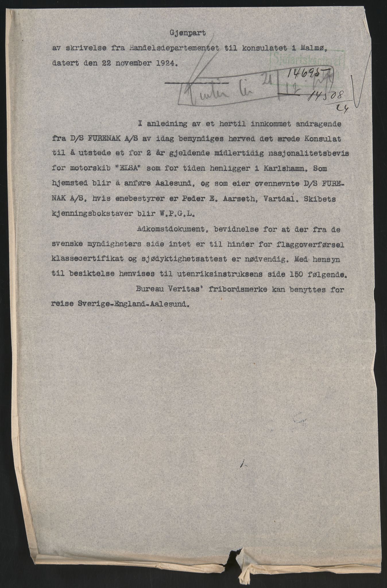 Sjøfartsdirektoratet med forløpere, skipsmapper slettede skip, RA/S-4998/F/Fa/L0292: --, 1869-1930, p. 335