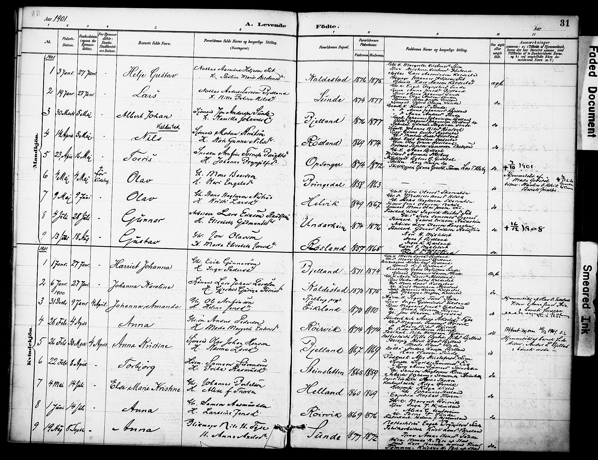 Kvinnherad sokneprestembete, AV/SAB-A-76401/H/Haa: Parish register (official) no. D 1, 1887-1910, p. 31