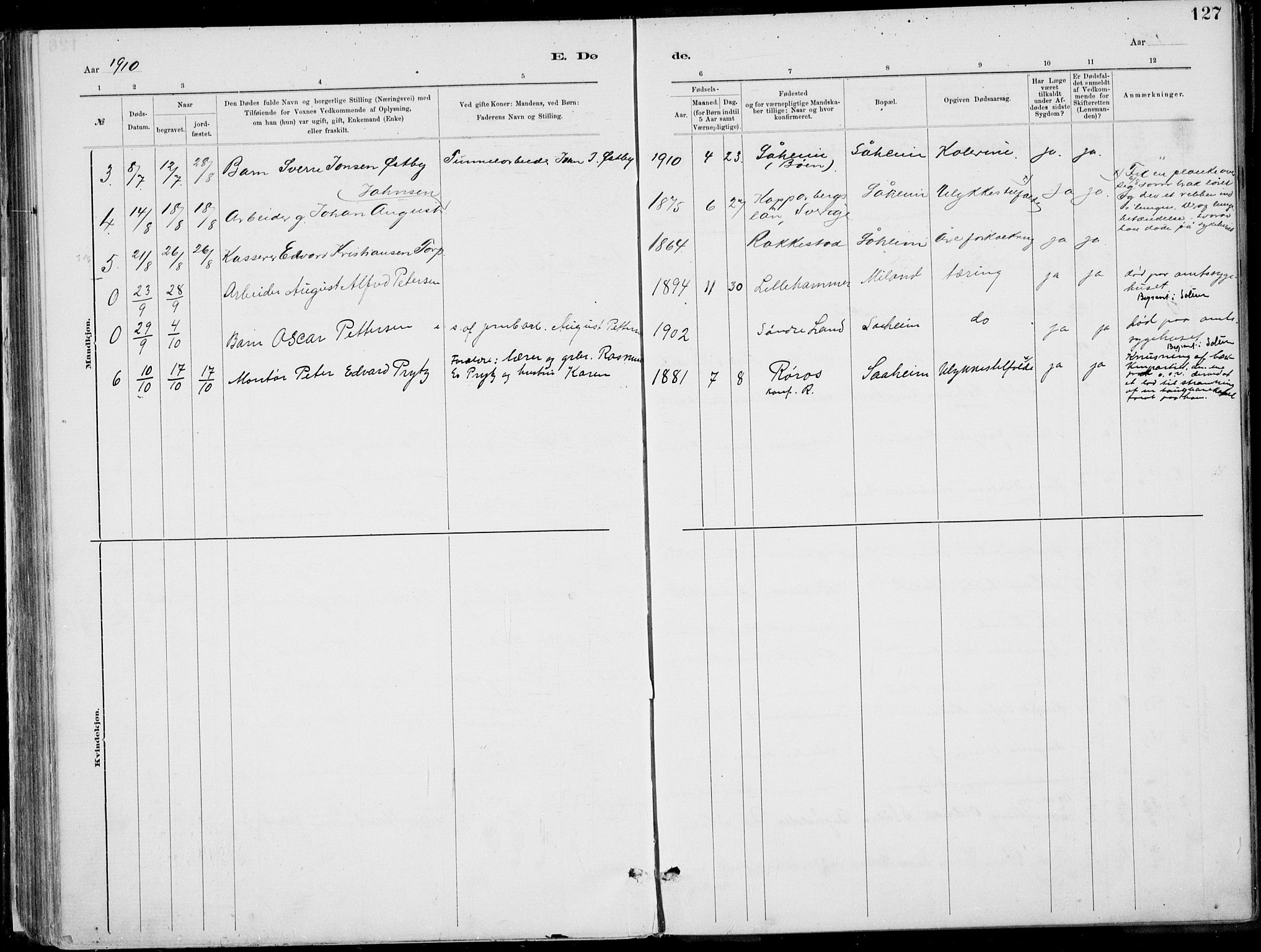 Rjukan kirkebøker, AV/SAKO-A-294/F/Fa/L0001: Parish register (official) no. 1, 1878-1912, p. 127