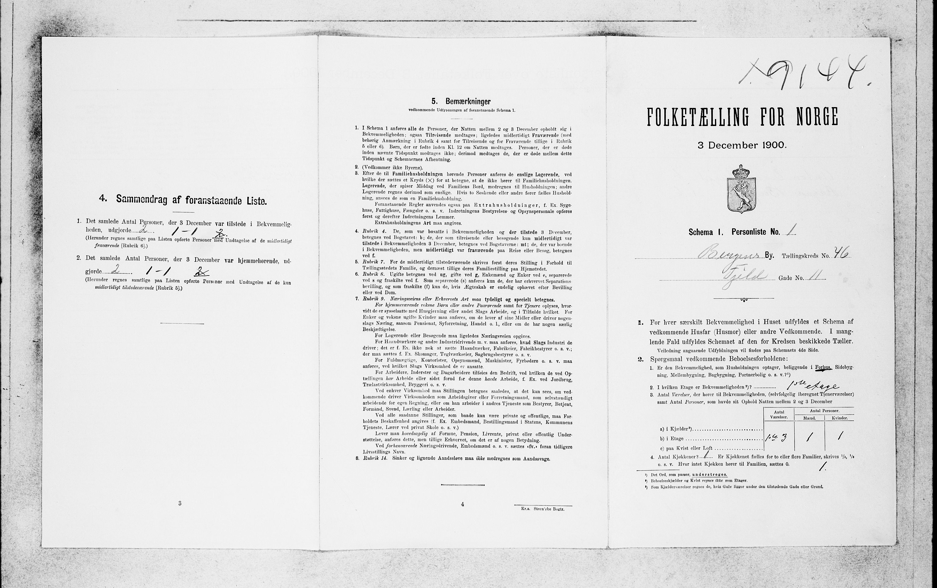 SAB, 1900 census for Bergen, 1900, p. 8740