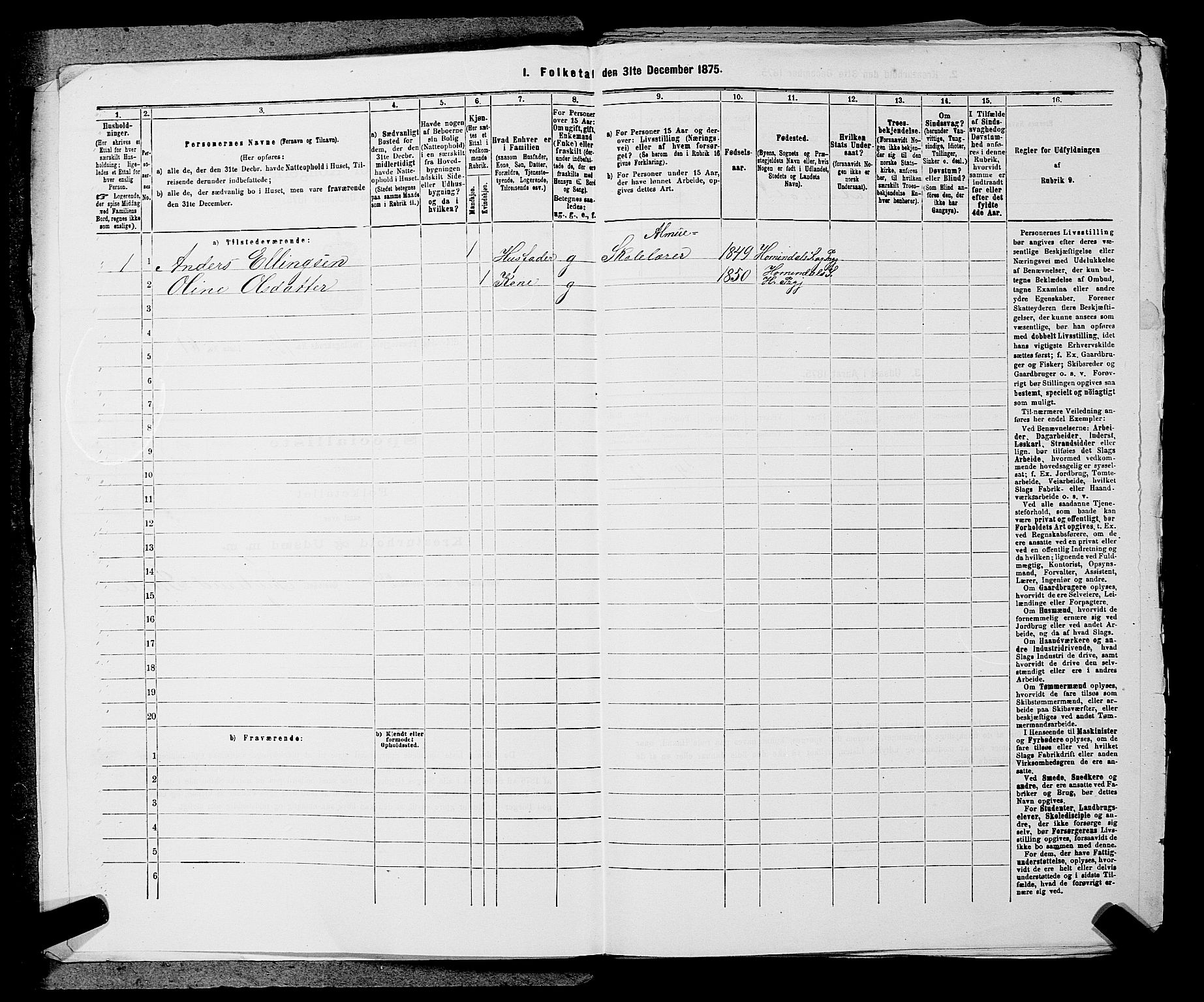 RA, 1875 census for 0237P Eidsvoll, 1875, p. 1852