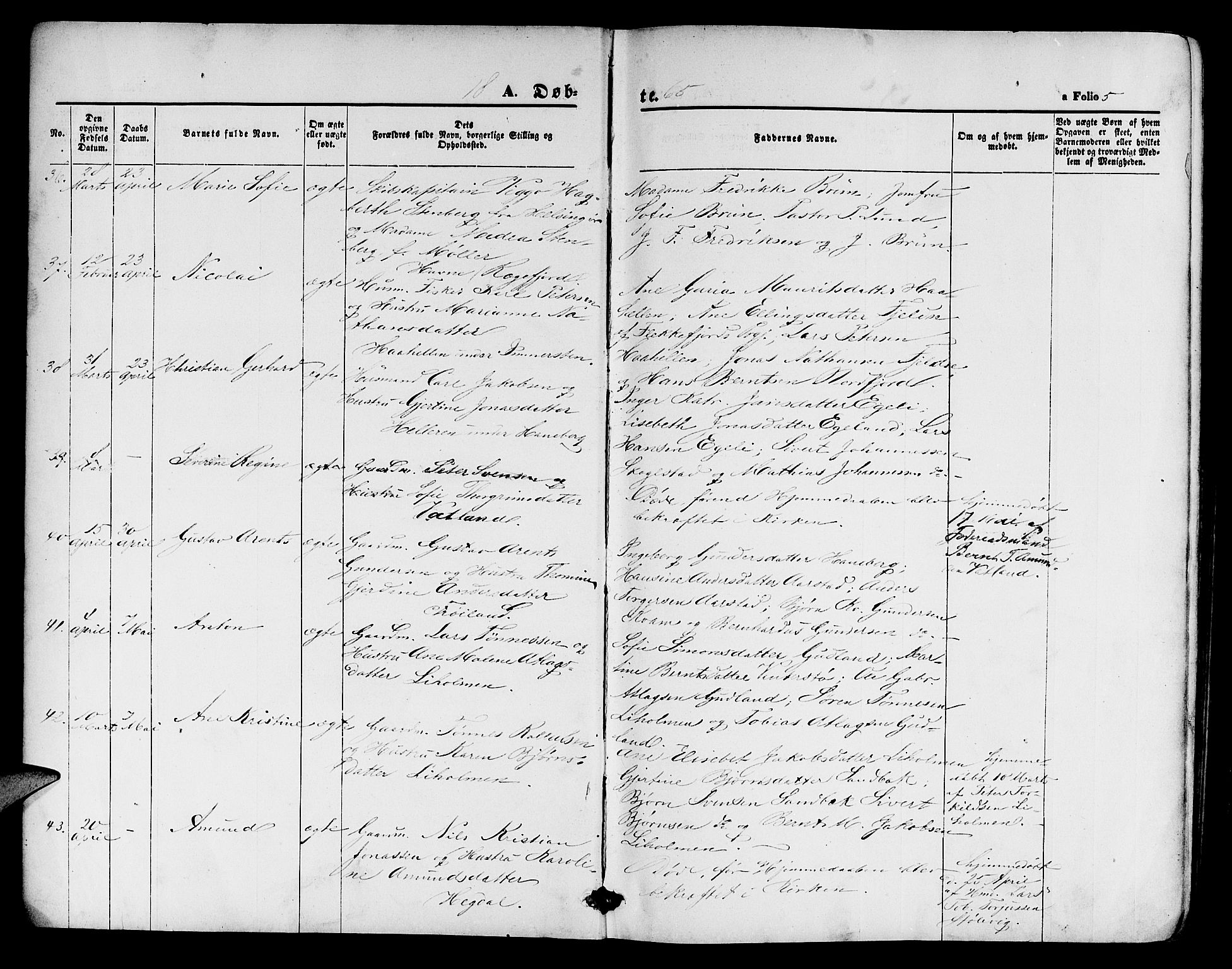 Sokndal sokneprestkontor, AV/SAST-A-101808: Parish register (copy) no. B 3, 1865-1879, p. 5