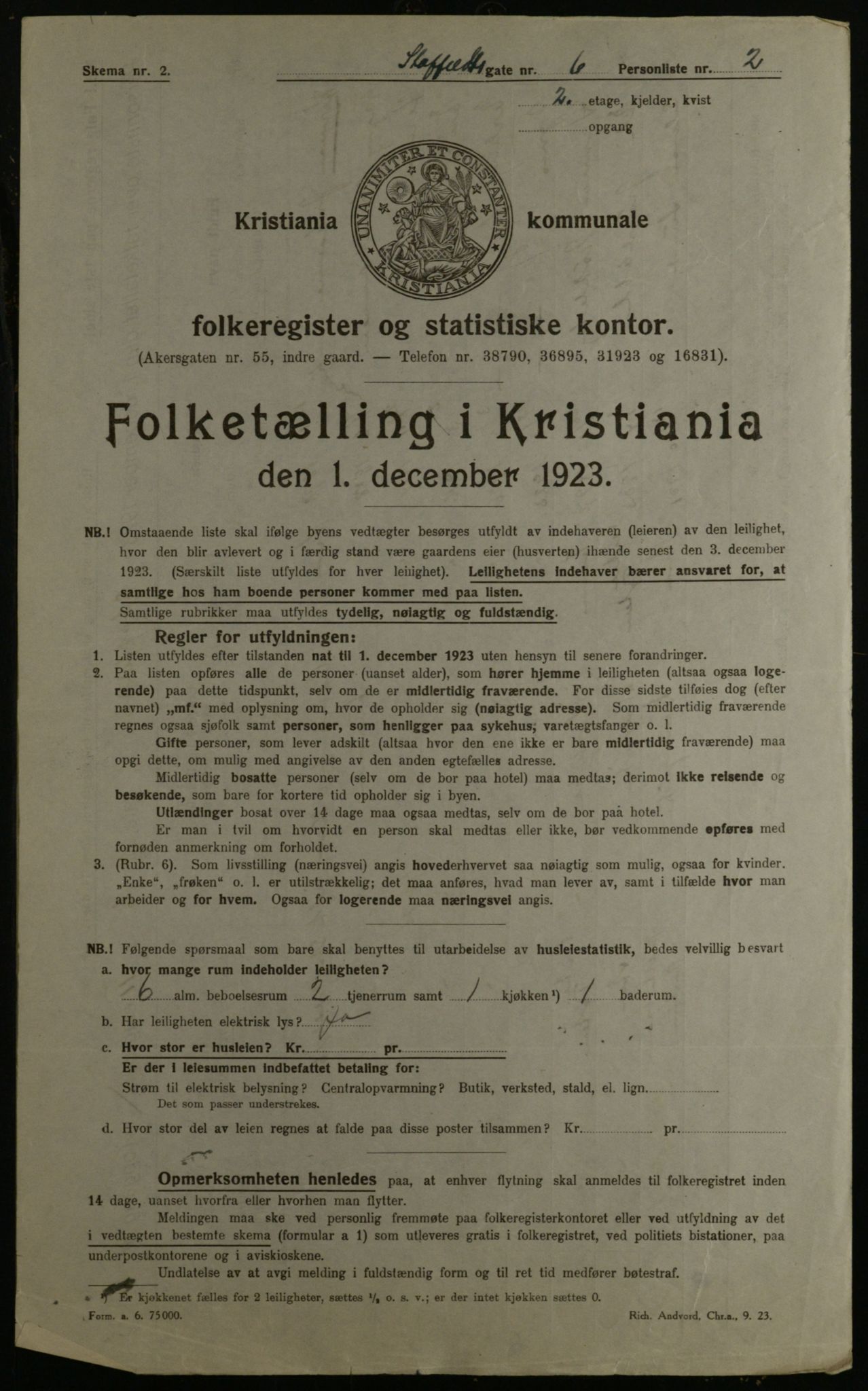 OBA, Municipal Census 1923 for Kristiania, 1923, p. 111188