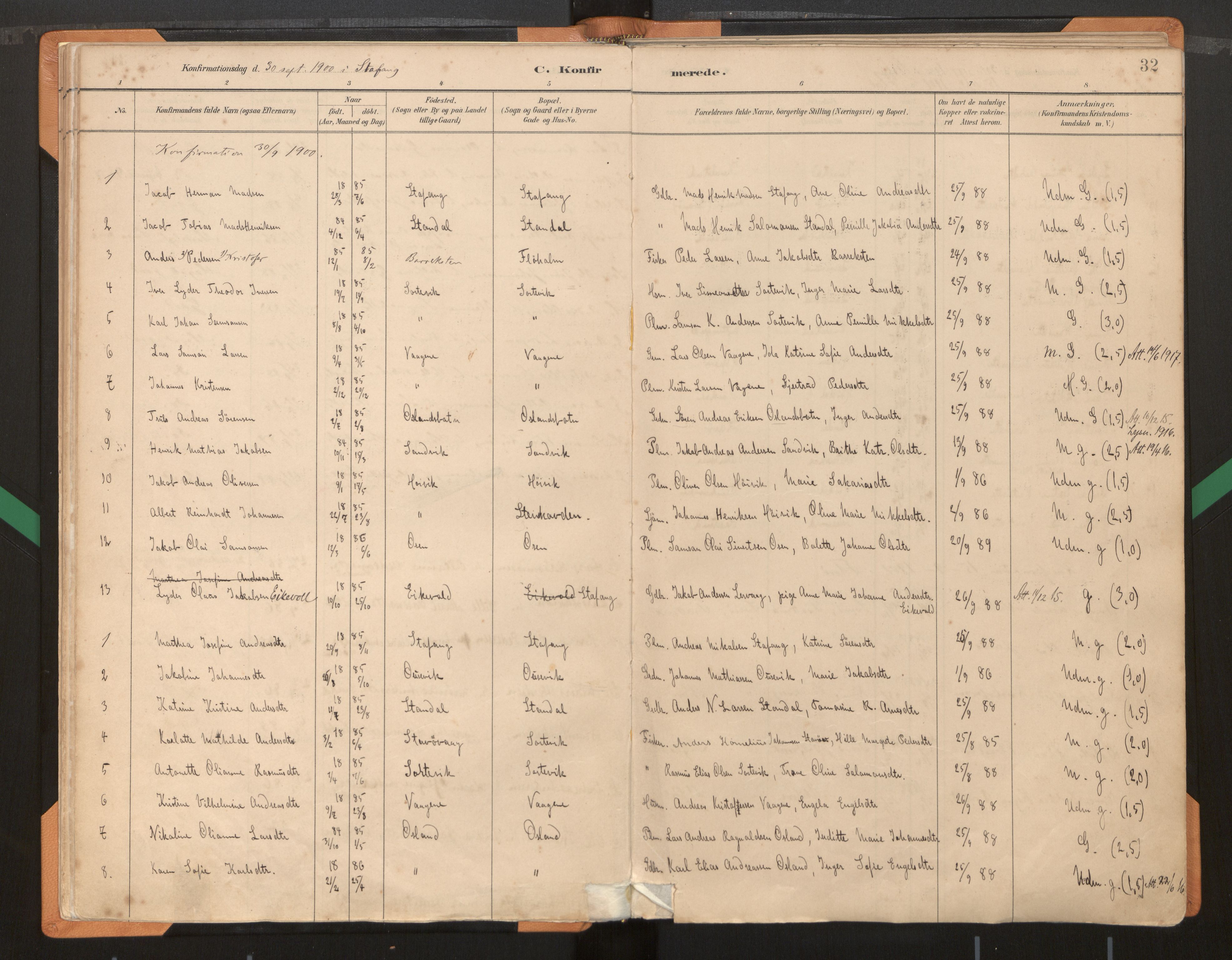 Kinn sokneprestembete, SAB/A-80801/H/Haa/Haad/L0004: Parish register (official) no. D 4, 1883-1944, p. 32