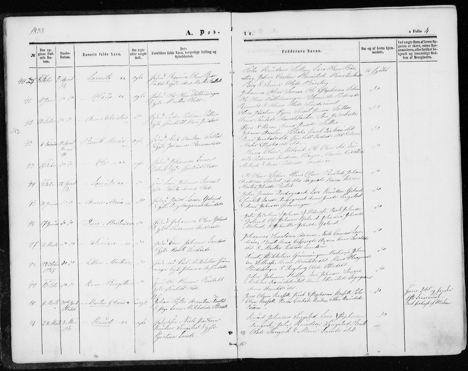 Ministerialprotokoller, klokkerbøker og fødselsregistre - Sør-Trøndelag, AV/SAT-A-1456/646/L0612: Parish register (official) no. 646A10, 1858-1869, p. 4